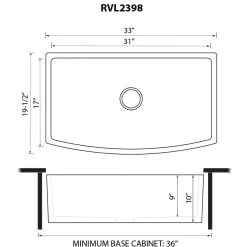 New 33" White Fireclay Bow-Front Farmhouse Kitchen Sink Apron Front / Farmhouse Sinks
