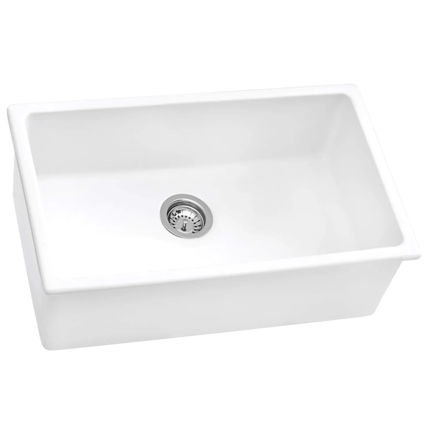 Hot 27" White Fireclay Kitchen Sink | Made in Italy Drop-In / Top Mount Sinks|Undermount Sinks