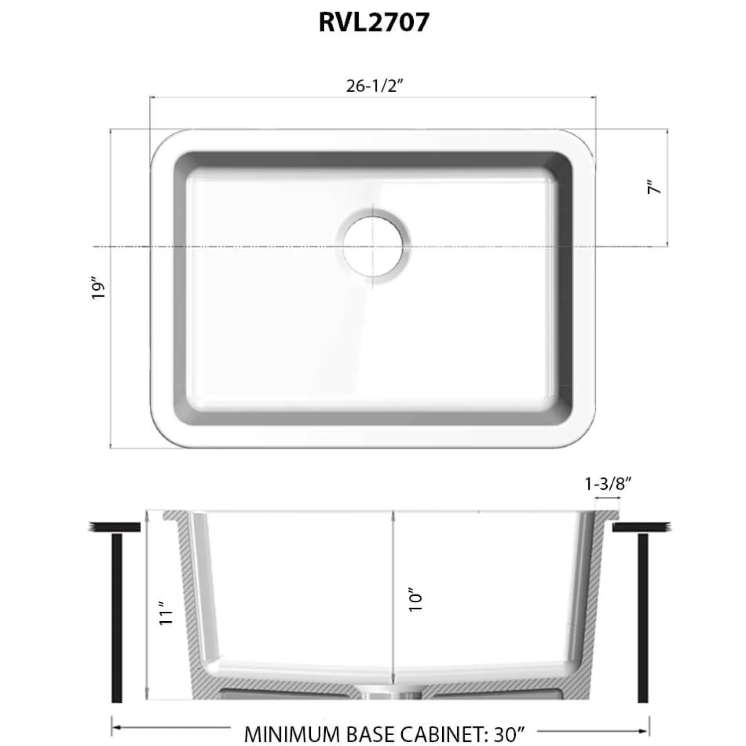 Hot 27" White Fireclay Kitchen Sink | Made in Italy Drop-In / Top Mount Sinks|Undermount Sinks