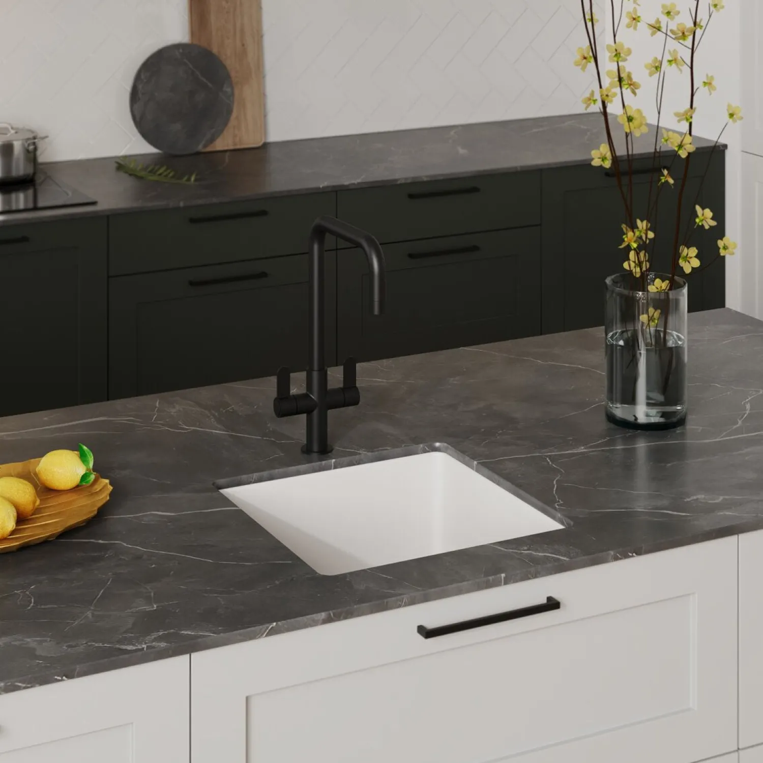 Best 18" White Fireclay Kitchen Prep Sink | Made in Italy Undermount Sinks