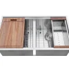 Sale Workstation Ledge 50/50 Double Bowl Undermount 16 Gauge Stainless Steel Kitchen Sink Workstation Sinks|Double Bowl Sinks