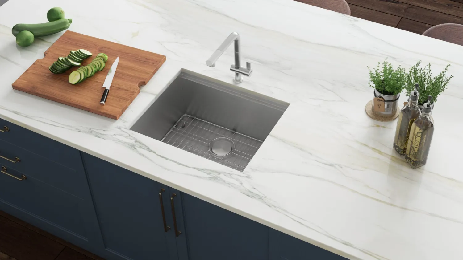 Discount 23" Workstation Ledge Undermount 16 Gauge Stainless Steel Single Bowl Bar Prep Kitchen Sink Workstation Sinks|Stainless Steel Sinks