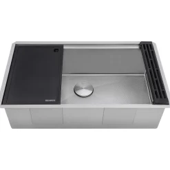Online 33" Workstation Scratch Resistant Hex Bottom Stainless Steel Kitchen Sink Workstation Sinks|Stainless Steel Sinks