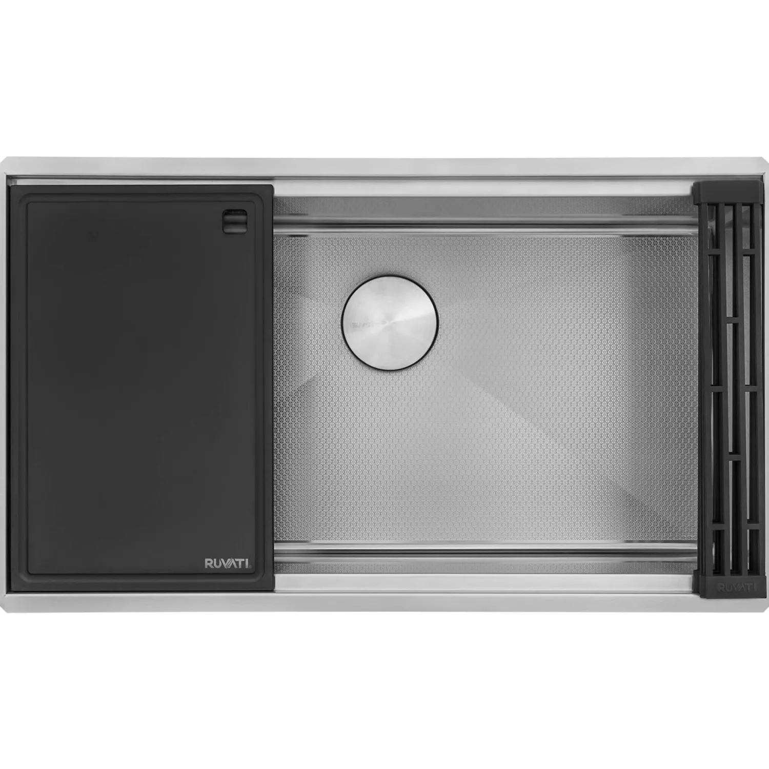 Online 33" Workstation Scratch Resistant Hex Bottom Stainless Steel Kitchen Sink Workstation Sinks|Stainless Steel Sinks