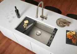 Outlet 30" Workstation Scratch Resistant Hex Bottom Stainless Steel Kitchen Sink Workstation Sinks|Stainless Steel Sinks