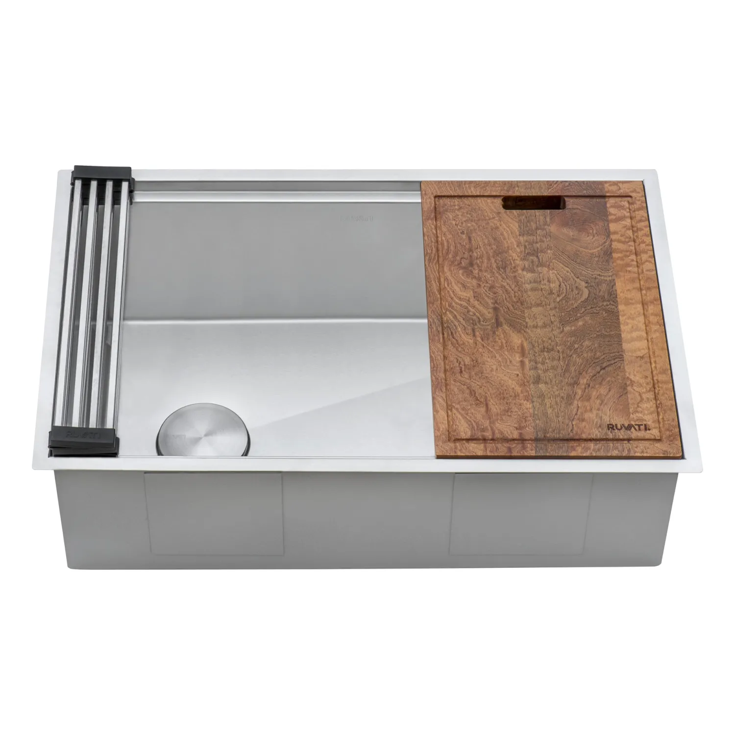 Online 33" Workstation Slope Bottom Offset Drain Undermount 16 Gauge Kitchen Sink Workstation Sinks|Stainless Steel Sinks