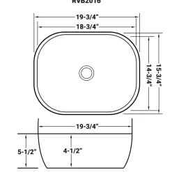Best 20" x 16" Bathroom Vessel Sink | Black with Silver Exterior Above Counter / Vessel Sinks