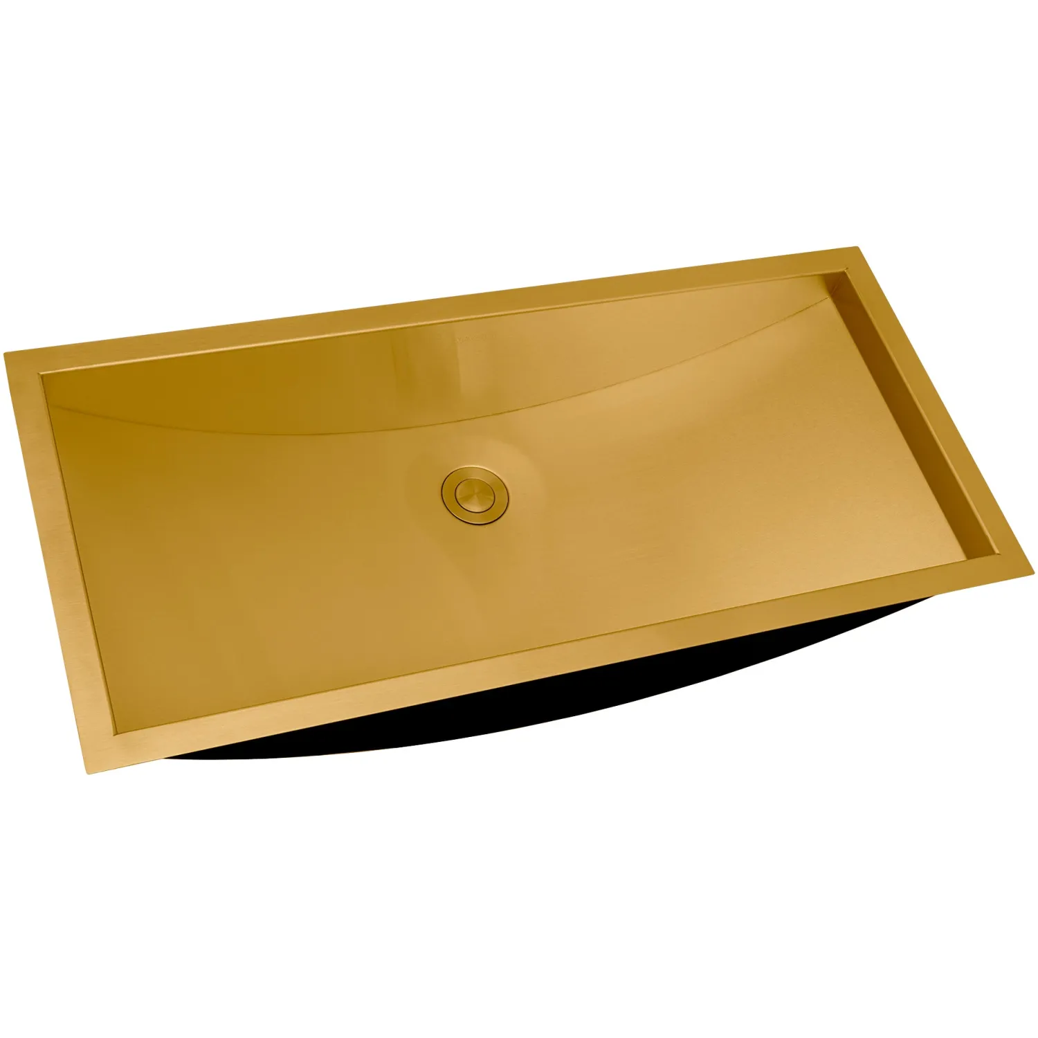 Online 30 x 14" Brushed Gold Stainless Steel Undermount Rectangular Bathroom Sink Undermount|Gunmetal, Brass, & Gold