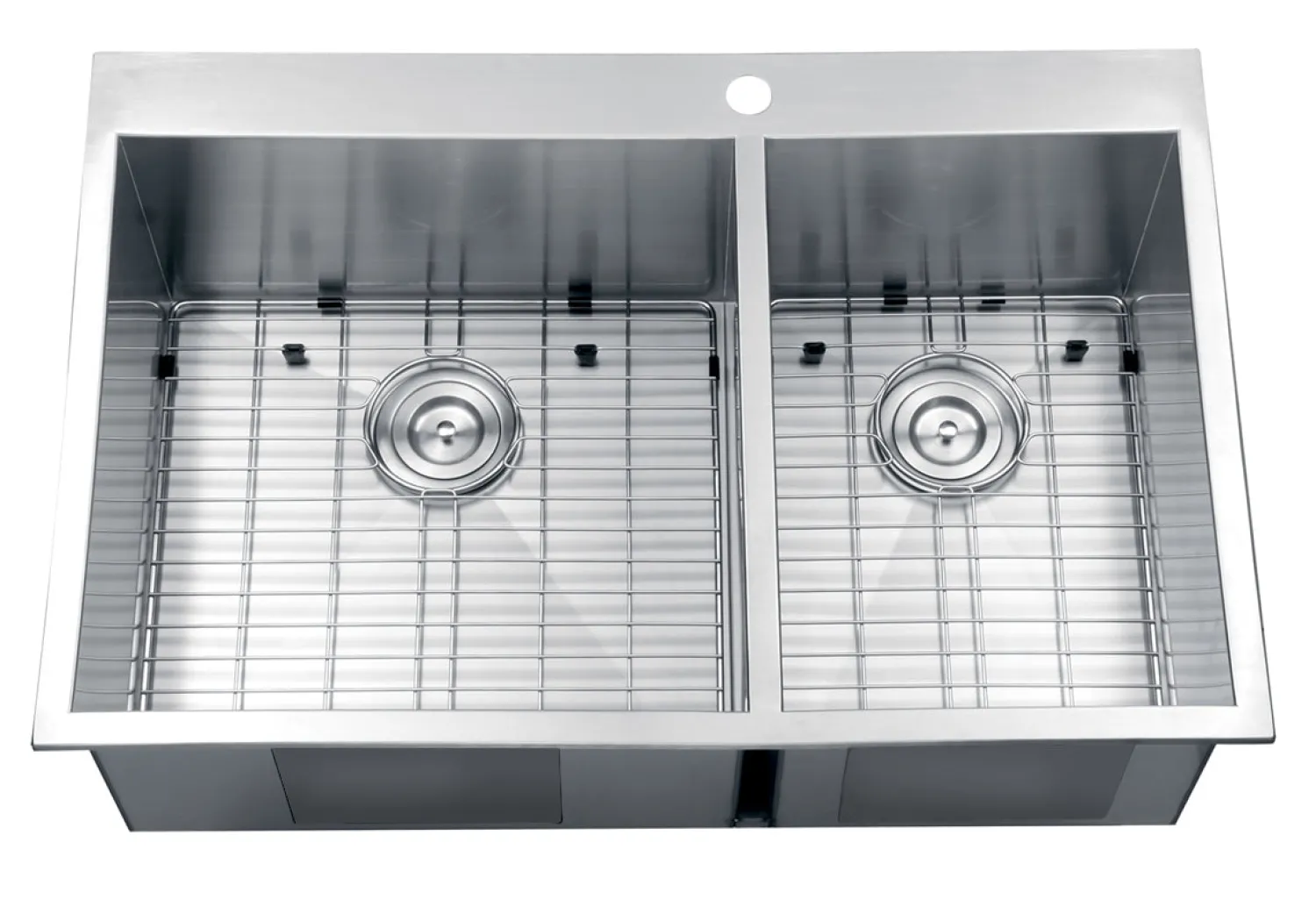 Hot 33 x 22" Drop-in 60/40 Double Bowl 16 Gauge Zero Radius Topmount Stainless Steel Kitchen Sink Drop-In / Top Mount Sinks|Stainless Steel Sinks