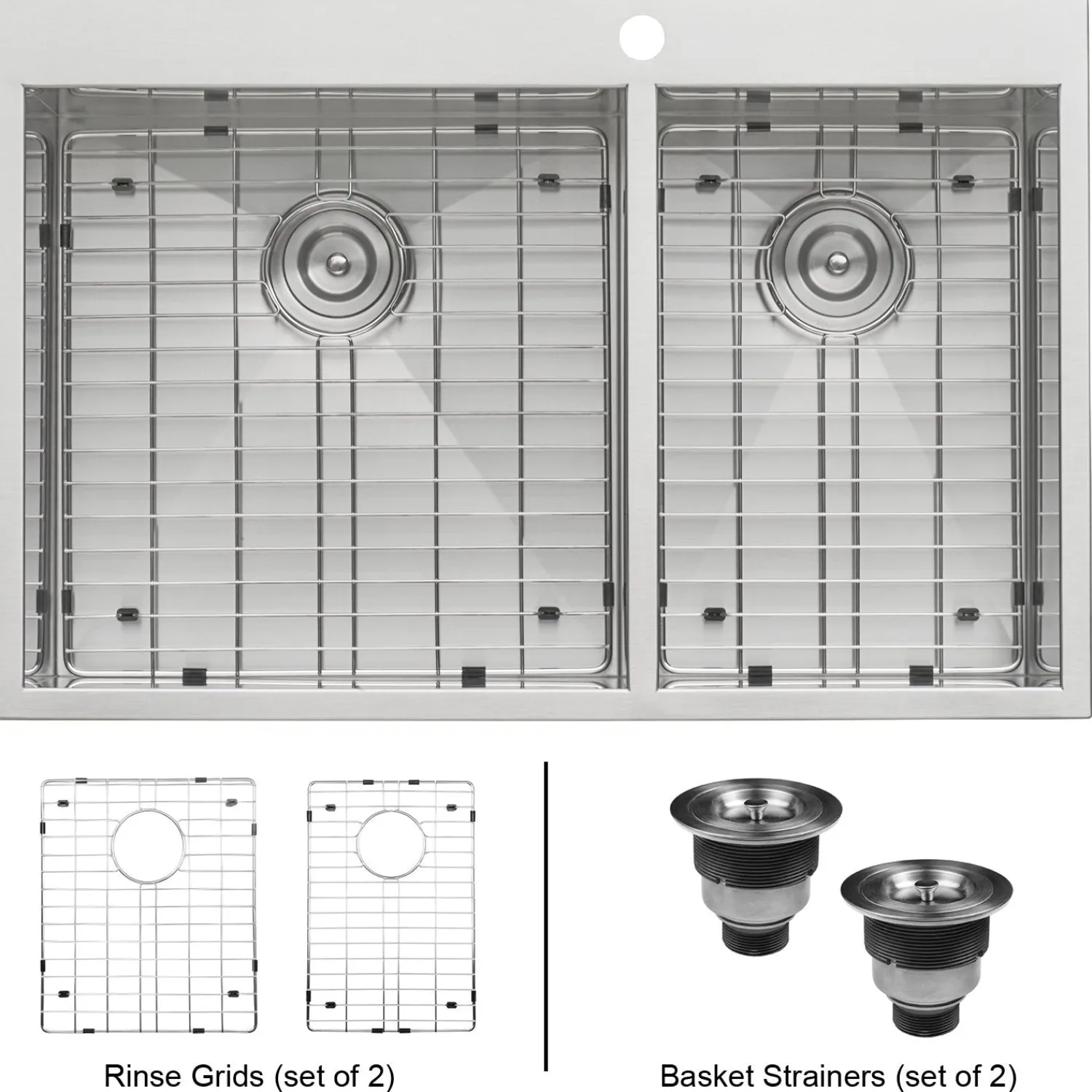 Hot 33 x 22" Drop-in 60/40 Double Bowl 16 Gauge Zero Radius Topmount Stainless Steel Kitchen Sink Drop-In / Top Mount Sinks|Stainless Steel Sinks