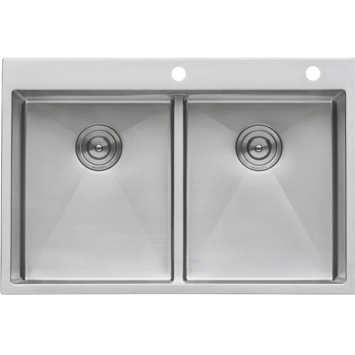 New 33 x 22" Drop-in 50/50 Double Bowl Tight Radius 16 Gauge Topmount Stainless Steel Kitchen Sink Drop-In / Top Mount Sinks|Stainless Steel Sinks