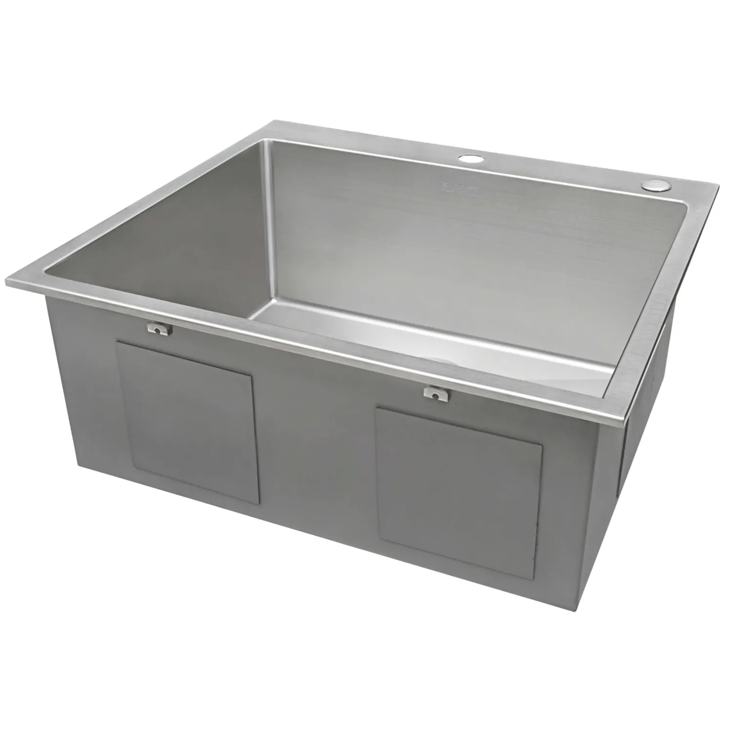 Hot 24" x 20" Drop-in 16 Gauge Stainless Steel Rounded Corners Topmount Kitchen Sink Single Bowl - RVH8014 Drop-In / Top Mount Sinks|Stainless Steel Sinks