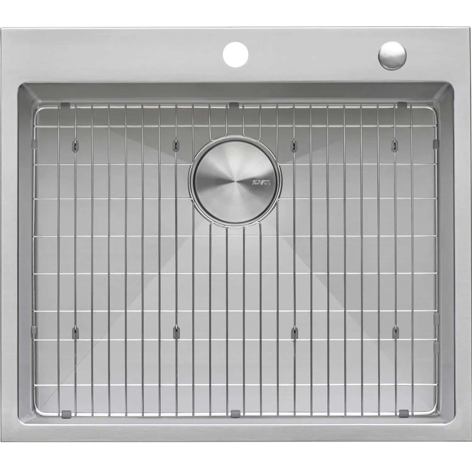 Hot 24" x 20" Drop-in 16 Gauge Stainless Steel Rounded Corners Topmount Kitchen Sink Single Bowl - RVH8014 Drop-In / Top Mount Sinks|Stainless Steel Sinks
