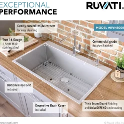Hot 33 x 22" Drop-in Tight Radius 16 Gauge Stainless Steel Topmount Single Bowl Kitchen Sink Drop-In / Top Mount Sinks|Stainless Steel Sinks