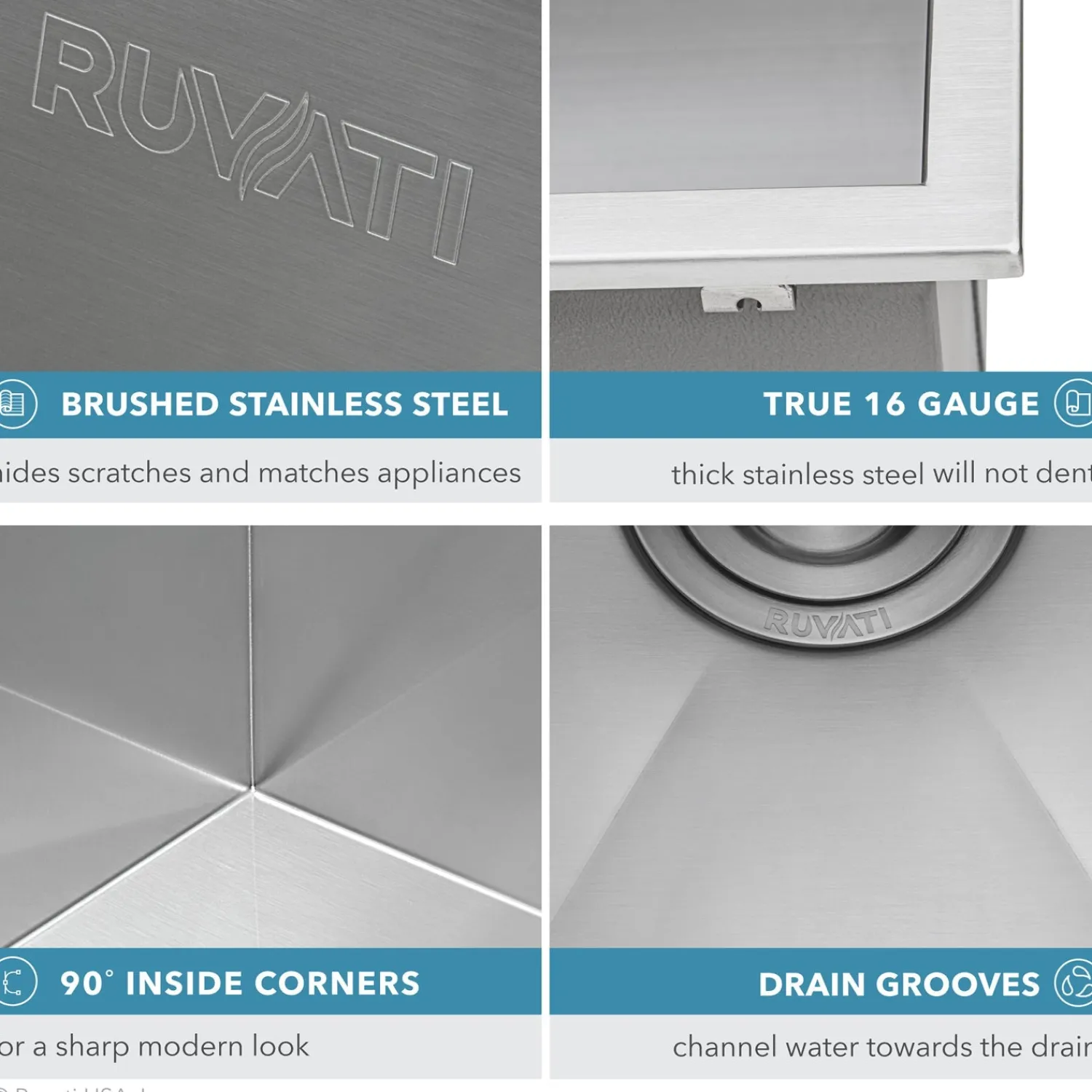 Discount 15 x 20" Drop-in Topmount 16 Gauge Stainless Steel Single Bowl Bar Prep Sink Bar / Prep Sinks