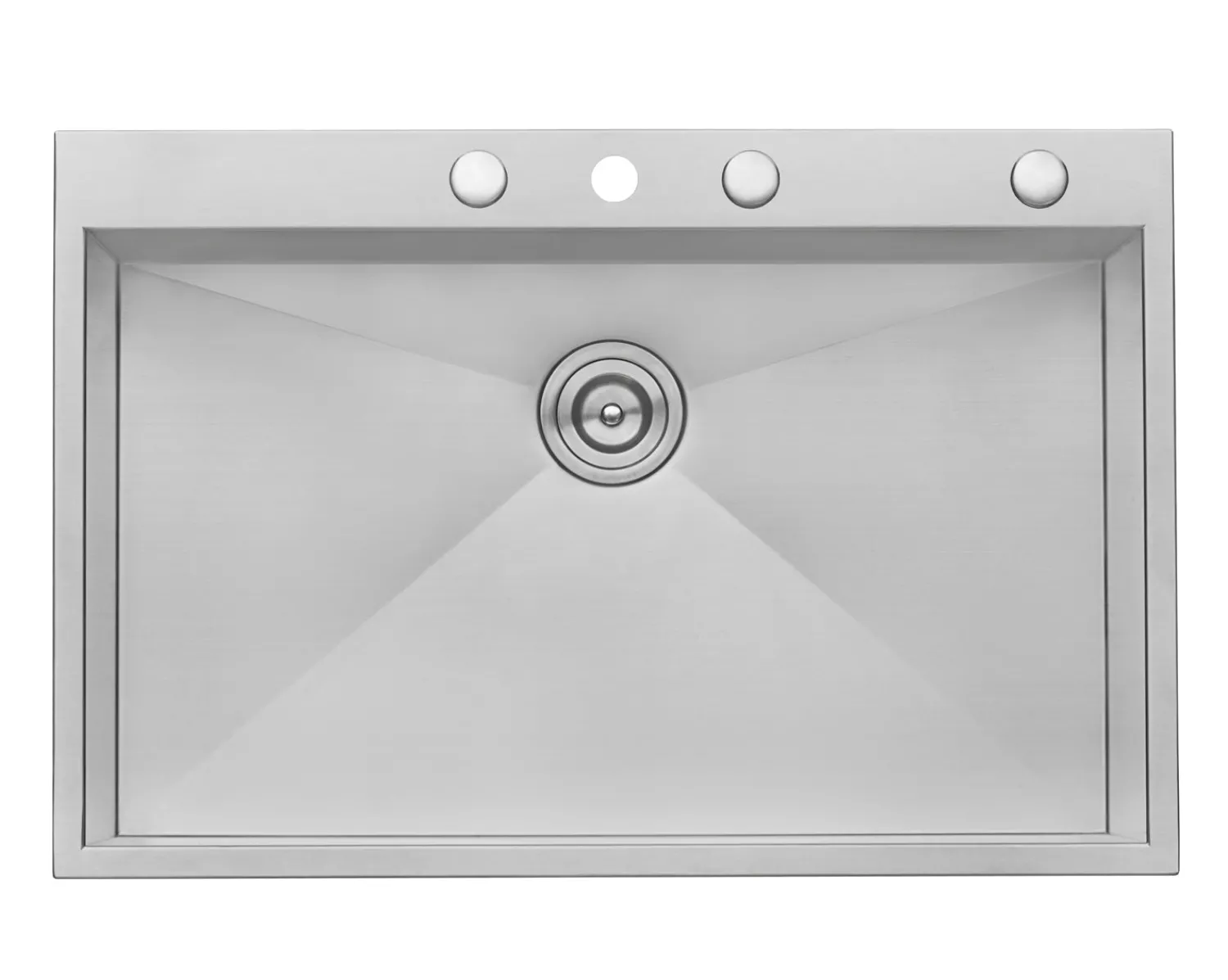 Hot 33 x 22" Drop-in Topmount 16 Gauge Zero Radius Stainless Steel Single Bowl Kitchen Sink Drop-In / Top Mount Sinks|Stainless Steel Sinks