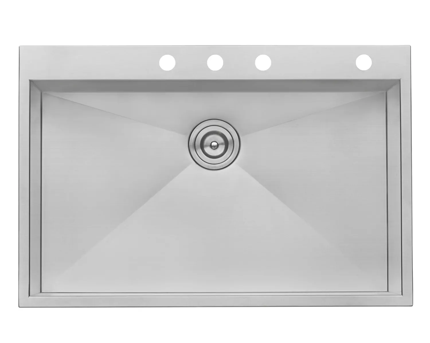 Hot 33 x 22" Drop-in Topmount 16 Gauge Zero Radius Stainless Steel Single Bowl Kitchen Sink Drop-In / Top Mount Sinks|Stainless Steel Sinks