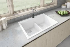33 x 22" epiGranite Drop-in Topmount Granite Composite Double Bowl Low Divide Kitchen Sink Drop-In / Top Mount Sinks|Double Bowl Sinks