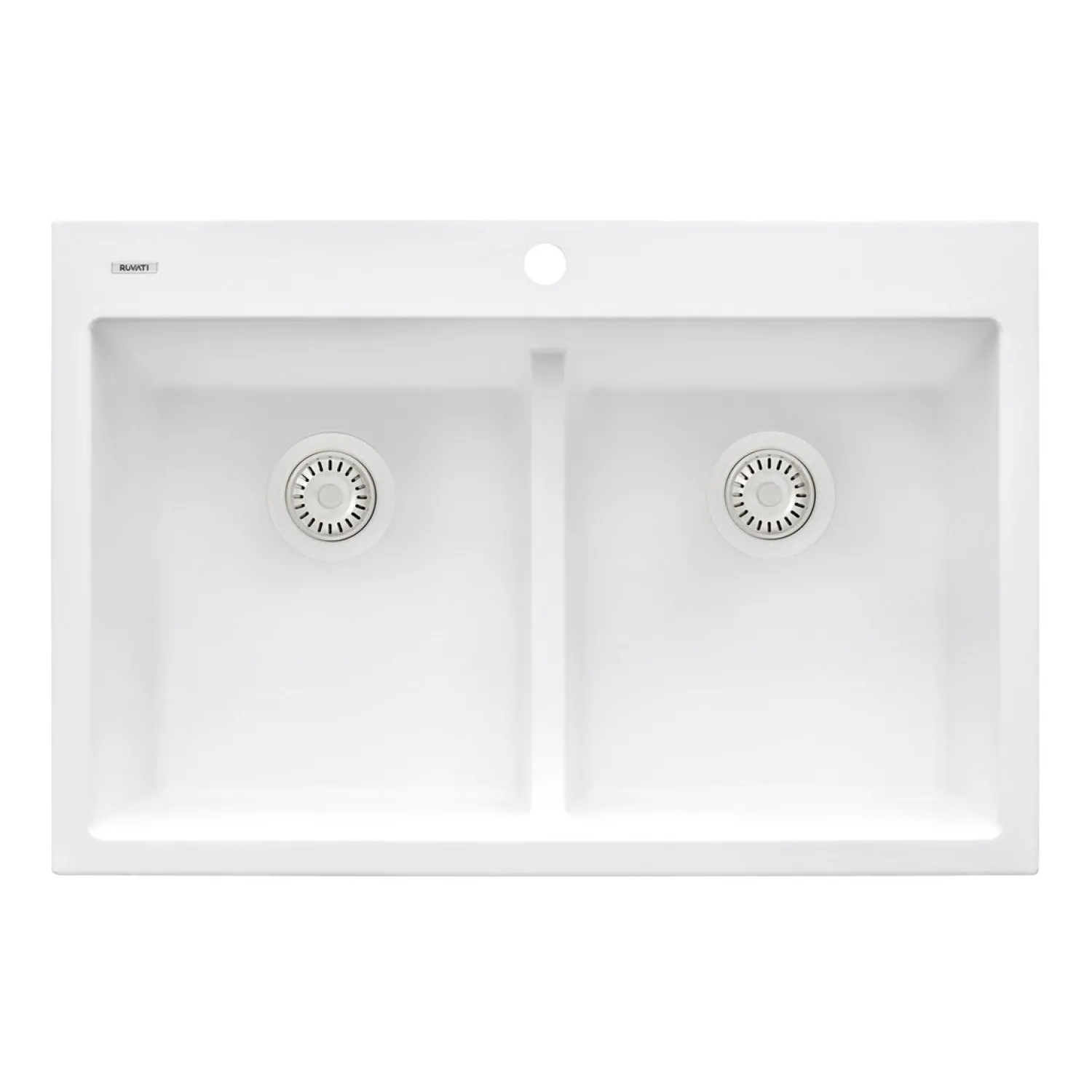 33 x 22" epiGranite Drop-in Topmount Granite Composite Double Bowl Low Divide Kitchen Sink Drop-In / Top Mount Sinks|Double Bowl Sinks