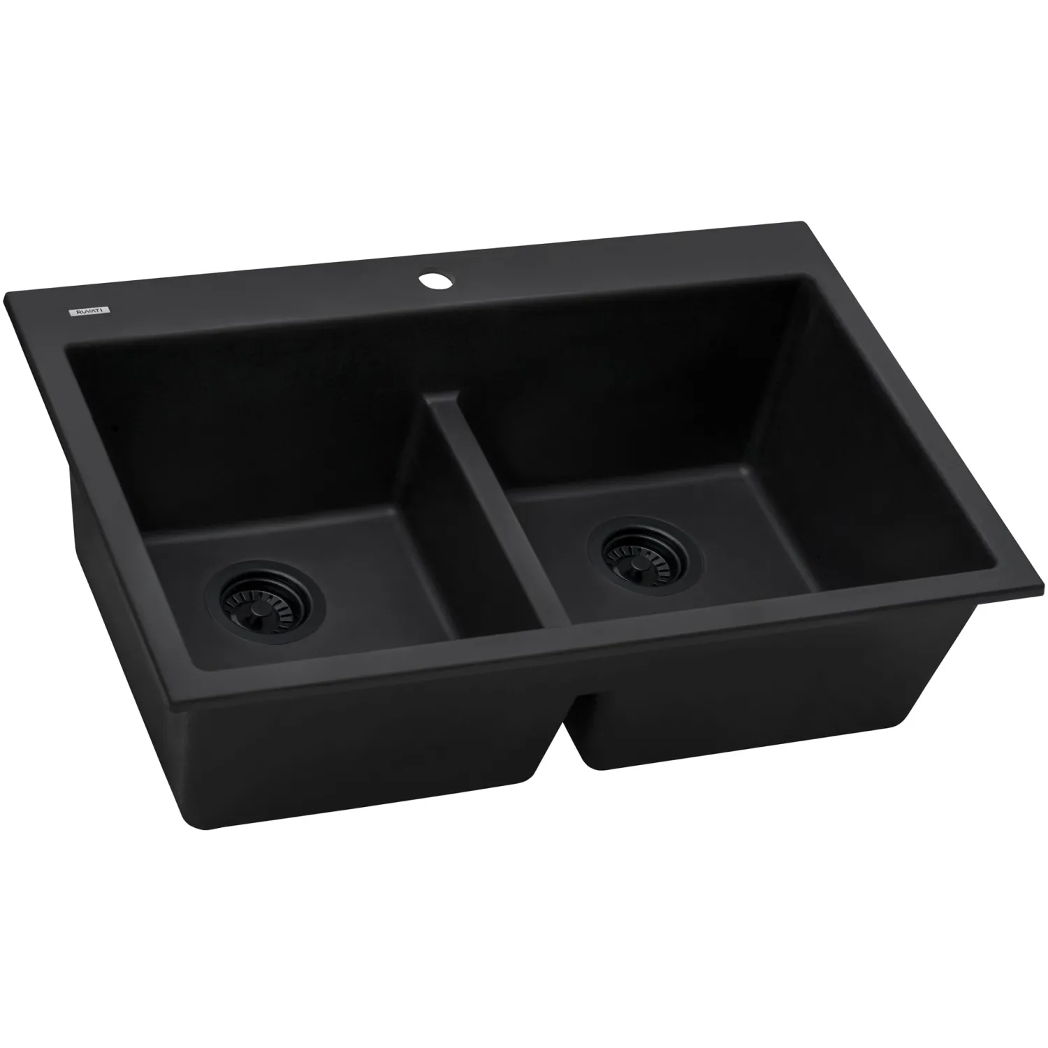 33 x 22" epiGranite Drop-in Topmount Granite Composite Double Bowl Low Divide Kitchen Sink Drop-In / Top Mount Sinks|Double Bowl Sinks