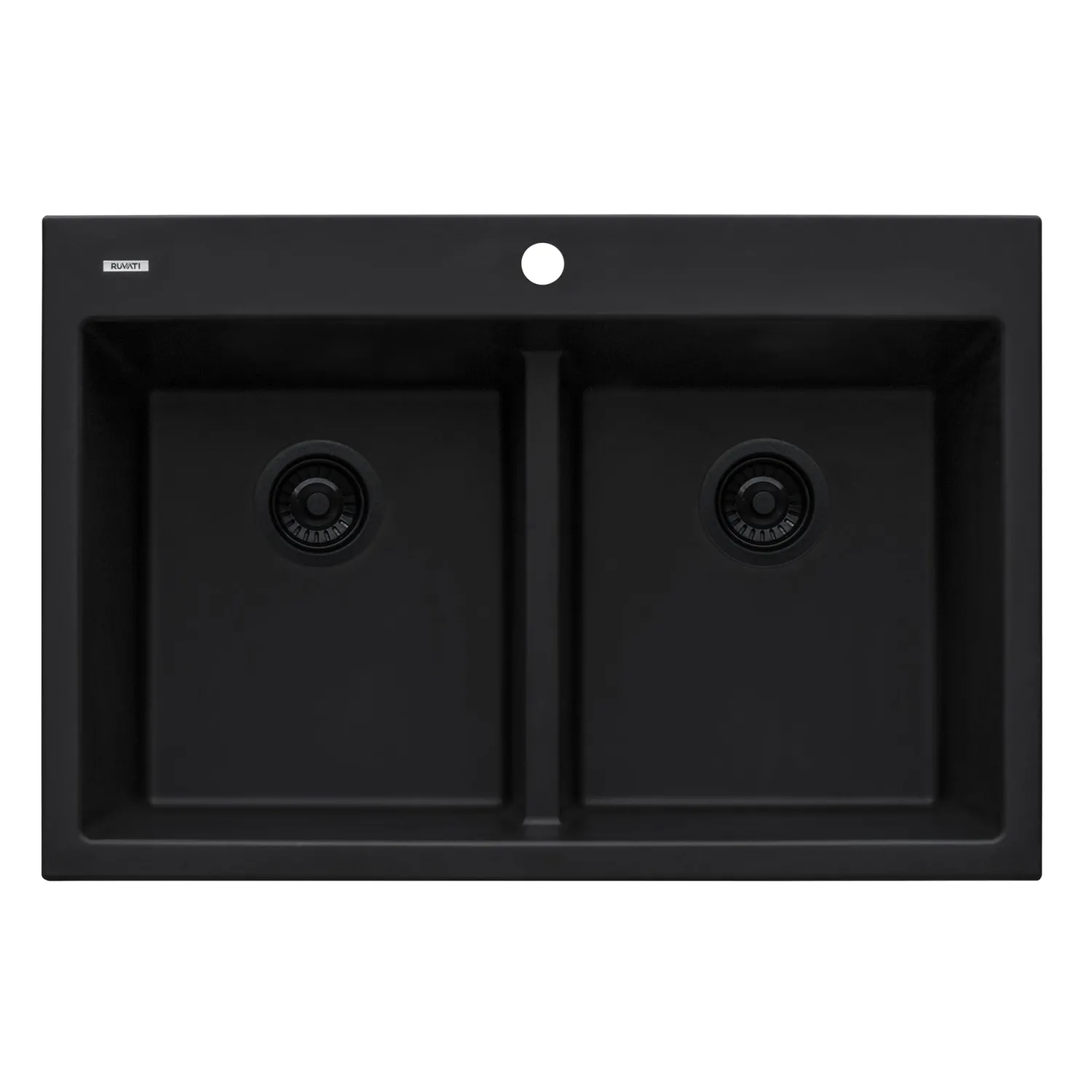 33 x 22" epiGranite Drop-in Topmount Granite Composite Double Bowl Low Divide Kitchen Sink Drop-In / Top Mount Sinks|Double Bowl Sinks