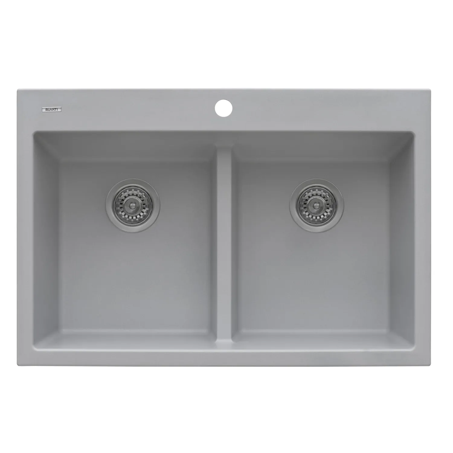 33 x 22" epiGranite Drop-in Topmount Granite Composite Double Bowl Low Divide Kitchen Sink Drop-In / Top Mount Sinks|Double Bowl Sinks