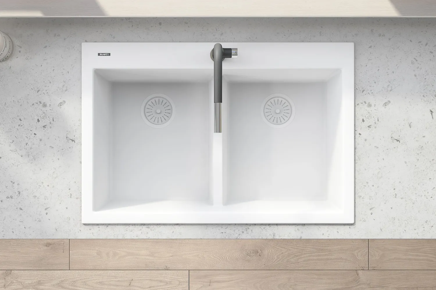 33 x 22" epiGranite Drop-in Topmount Granite Composite Double Bowl Low Divide Kitchen Sink Drop-In / Top Mount Sinks|Double Bowl Sinks