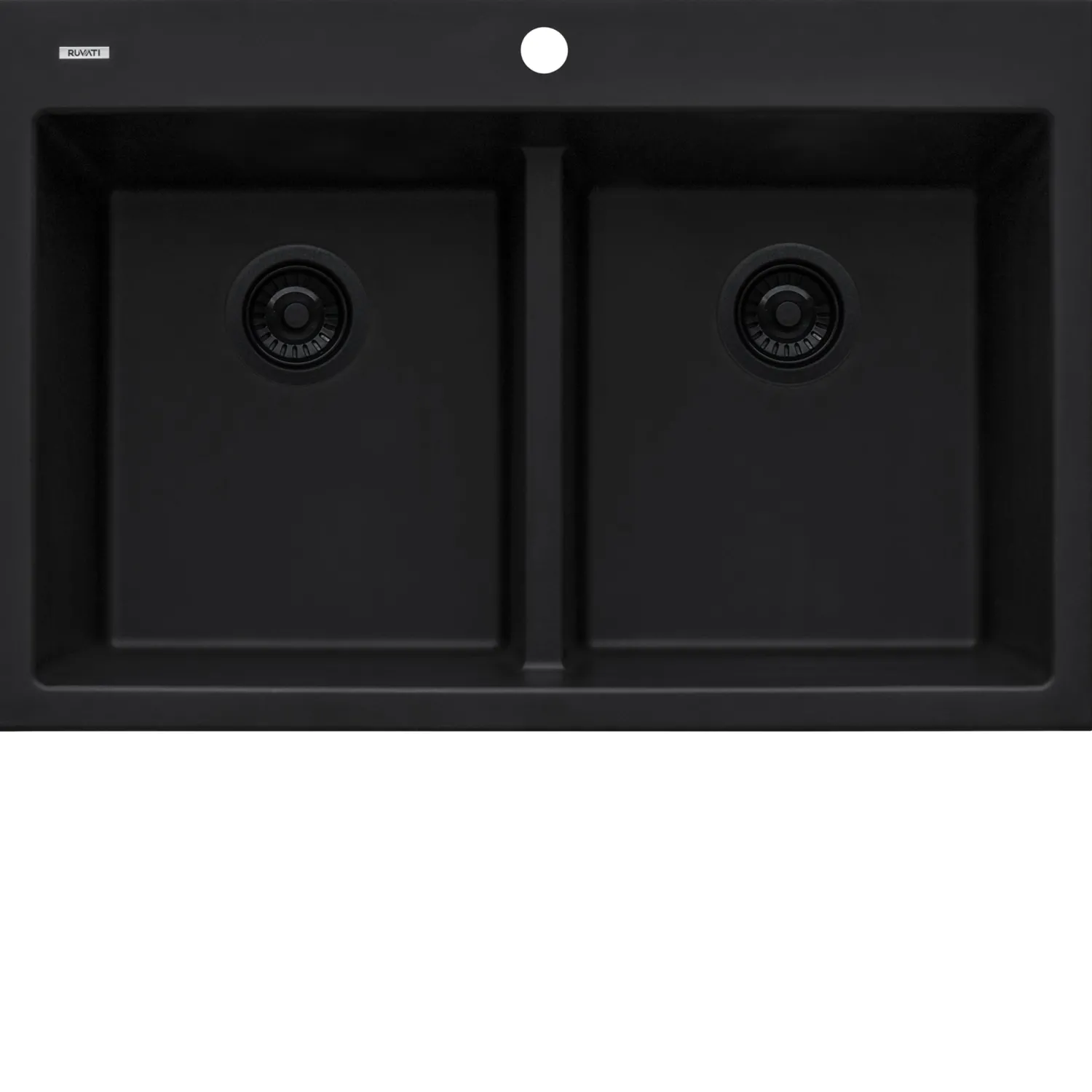 33 x 22" epiGranite Drop-in Topmount Granite Composite Double Bowl Low Divide Kitchen Sink Drop-In / Top Mount Sinks|Double Bowl Sinks
