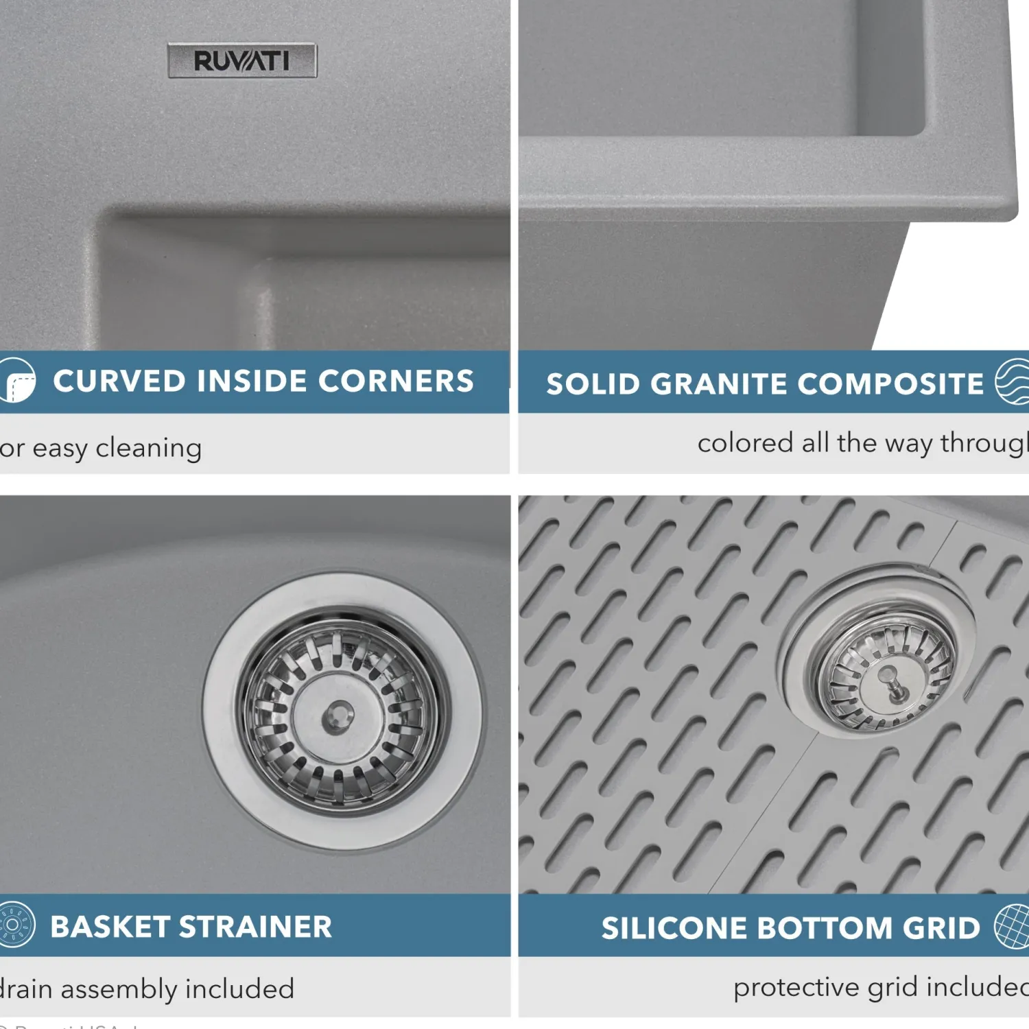Outlet 30 x 20" epiGranite Dual-Mount Granite Composite Single Bowl Kitchen Sink Drop-In / Top Mount Sinks|Sinks For Tight Spaces