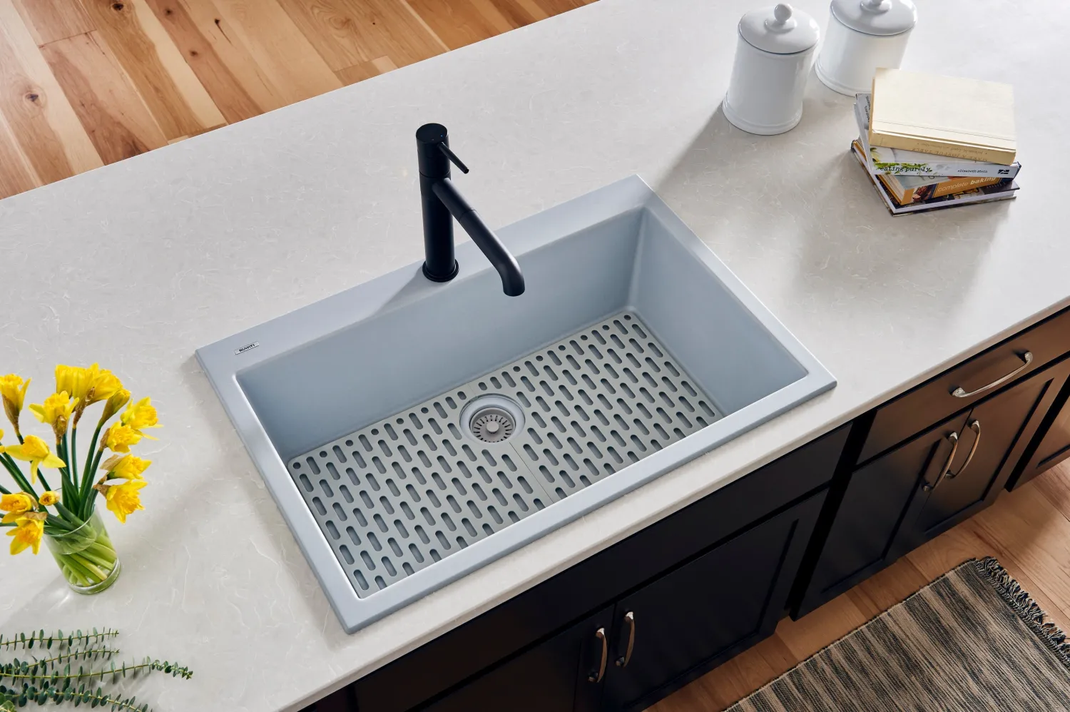Outlet 30 x 20" epiGranite Dual-Mount Granite Composite Single Bowl Kitchen Sink Drop-In / Top Mount Sinks|Sinks For Tight Spaces