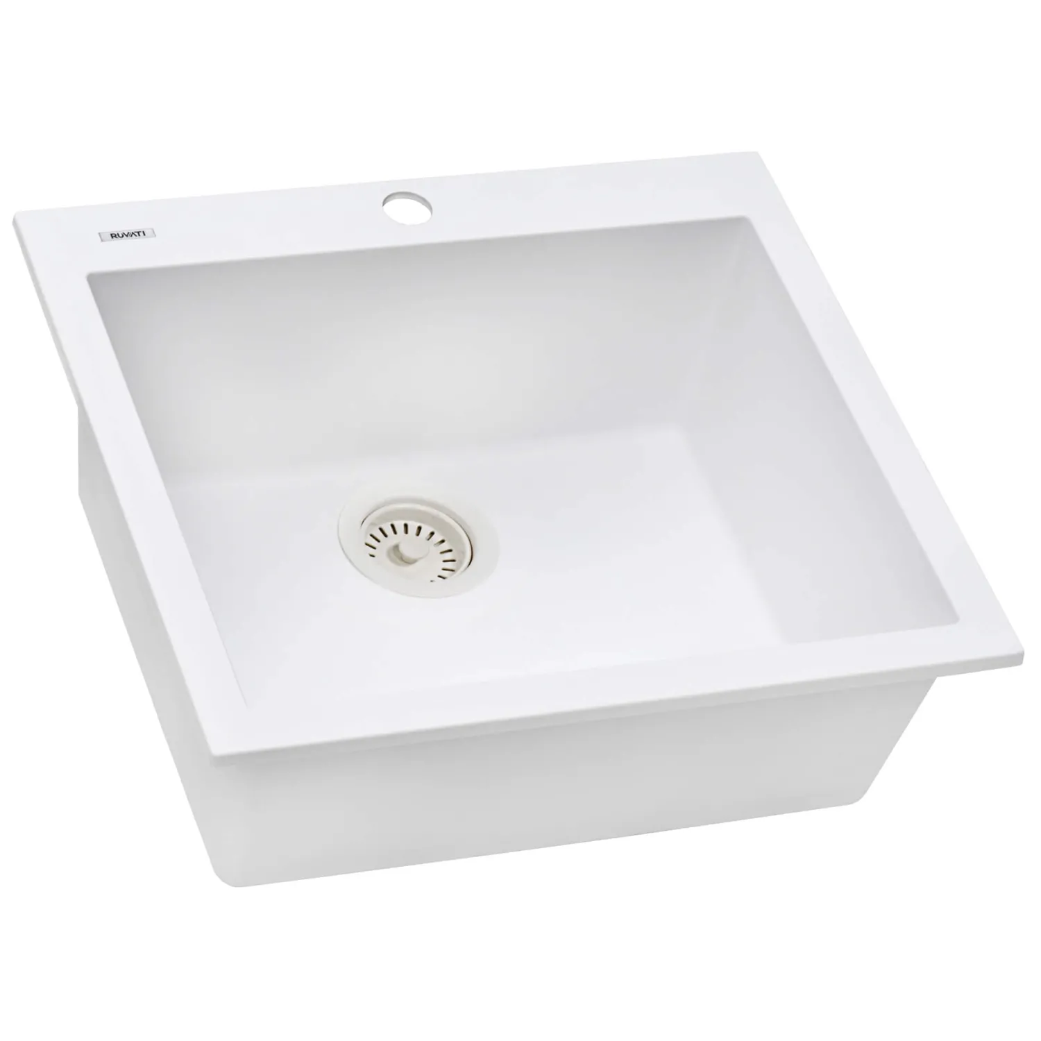 Hot 22 x 20" epiGranite Dual-Mount Granite Composite Single Bowl Kitchen Sink Drop-In / Top Mount Sinks|Sinks For Tight Spaces
