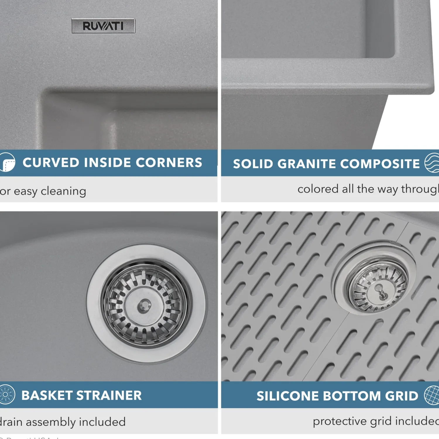 Best 33 x 22" epiGranite Dual-Mount Granite Composite Single Bowl Kitchen Sink Drop-In / Top Mount Sinks|Single Bowl Sinks