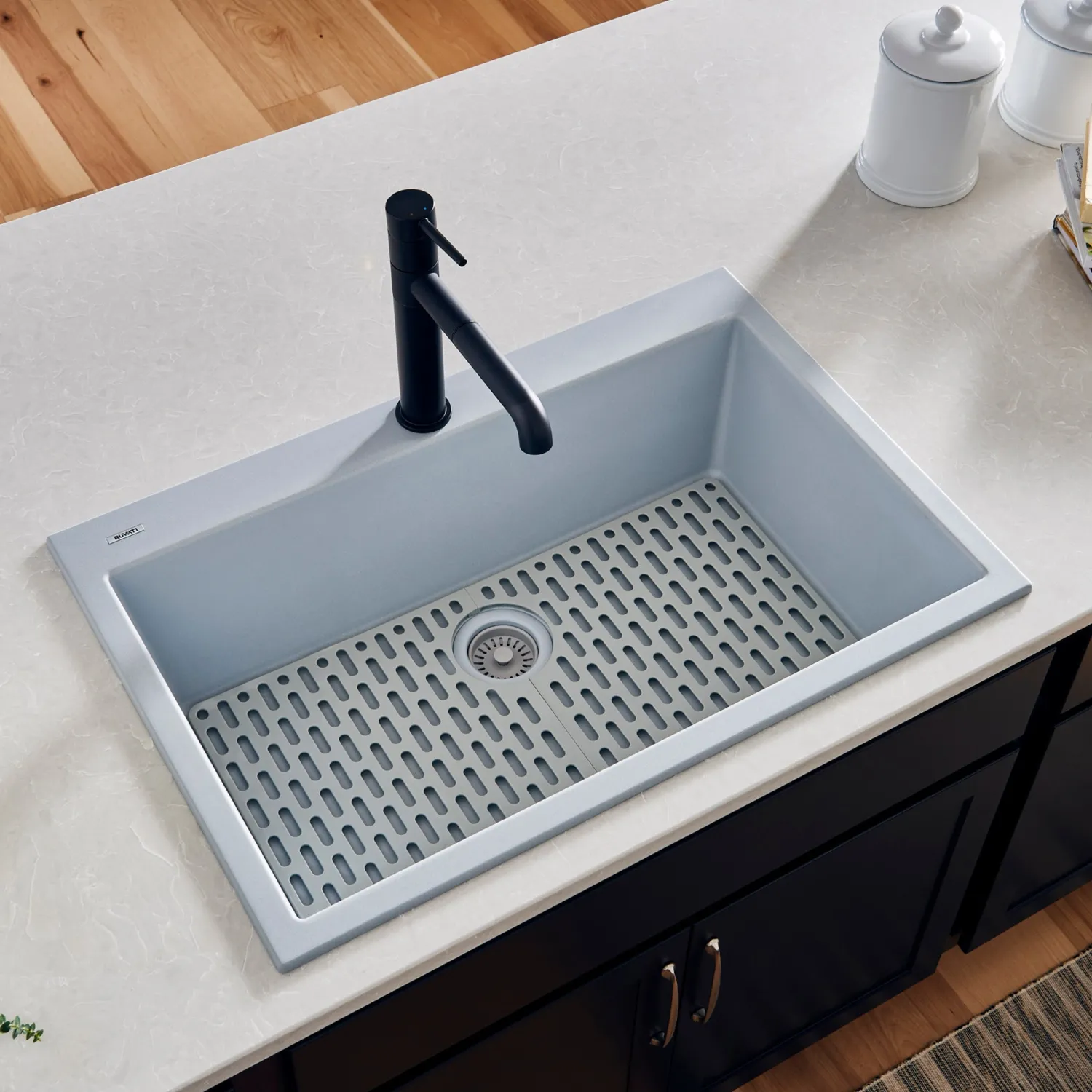 Best 33 x 22" epiGranite Dual-Mount Granite Composite Single Bowl Kitchen Sink Drop-In / Top Mount Sinks|Single Bowl Sinks