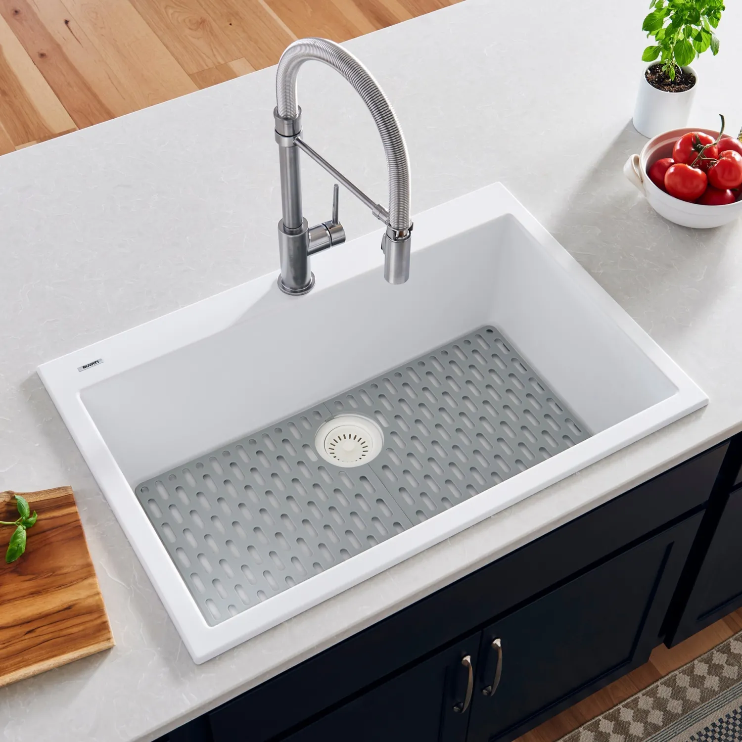 Best 33 x 22" epiGranite Dual-Mount Granite Composite Single Bowl Kitchen Sink Drop-In / Top Mount Sinks|Single Bowl Sinks