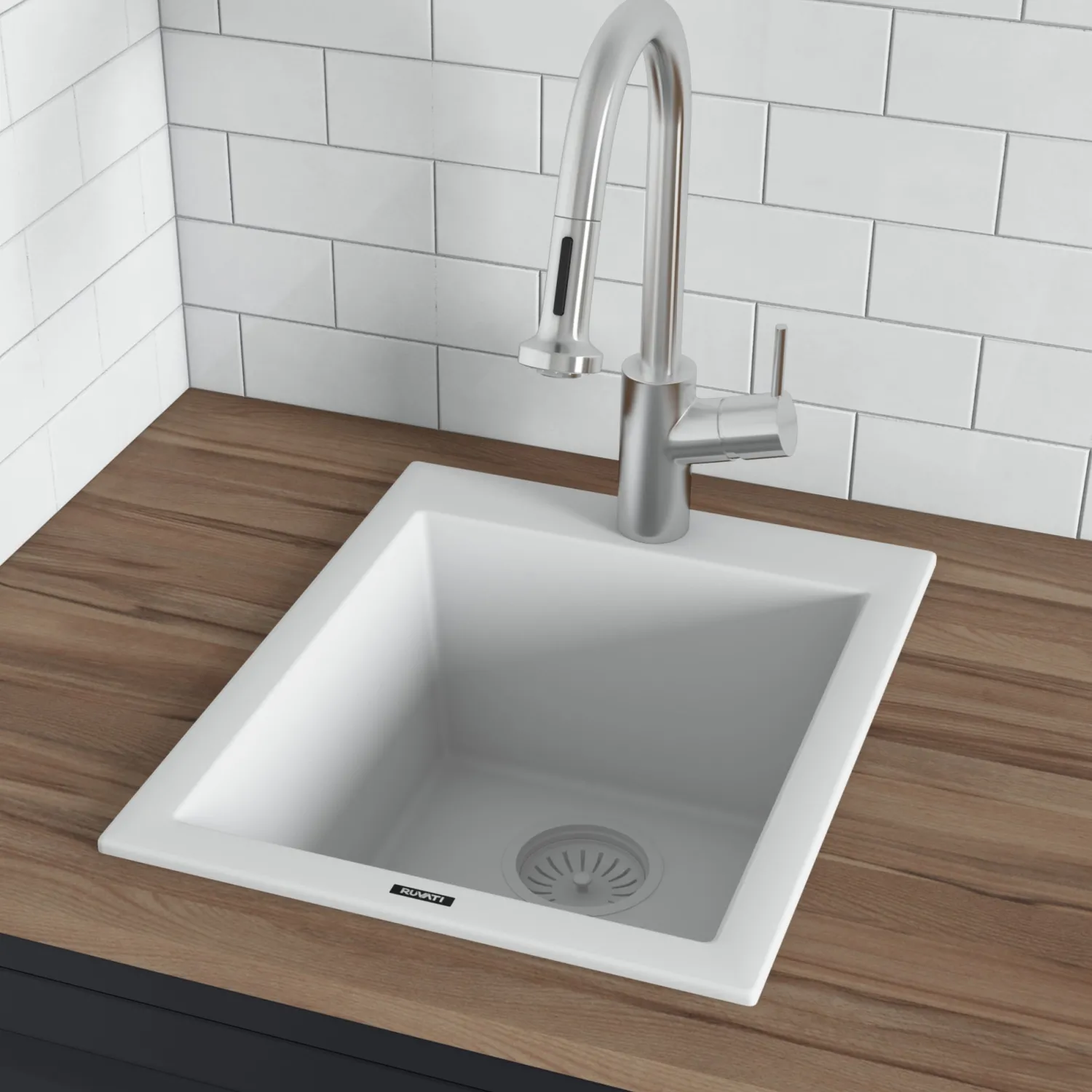Hot 16 x 20" epiGranite Dual-Mount Granite Composite Single Bowl Kitchen Sink Drop-In / Top Mount Sinks|Sinks For Tight Spaces