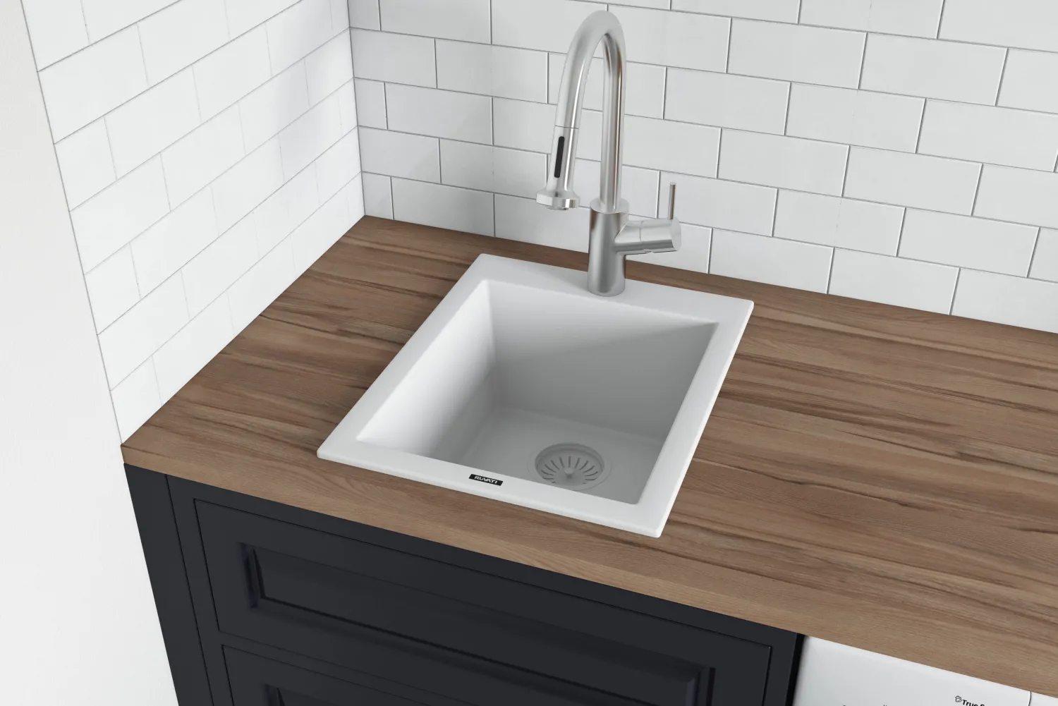 Hot 16 x 20" epiGranite Dual-Mount Granite Composite Single Bowl Kitchen Sink Drop-In / Top Mount Sinks|Sinks For Tight Spaces