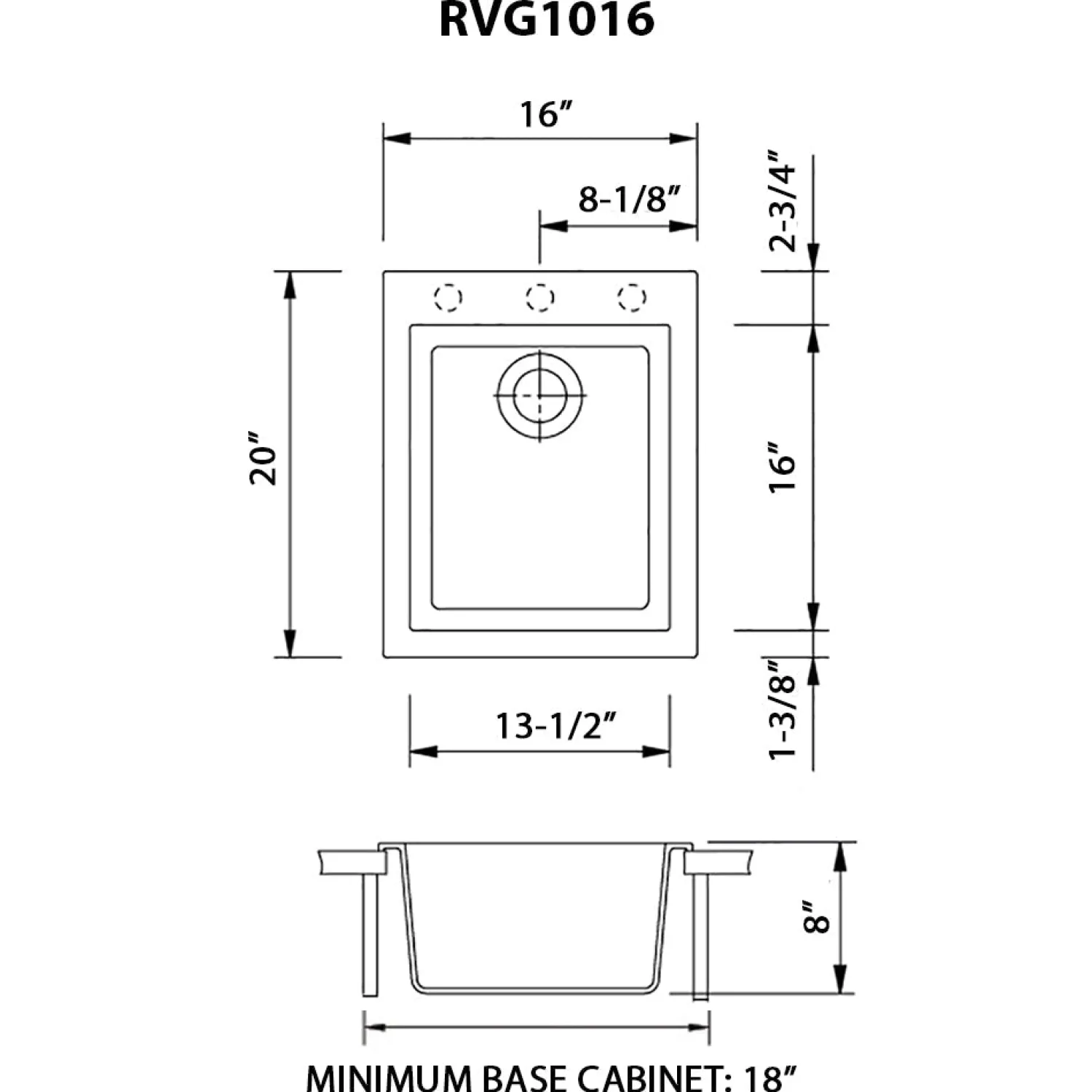Hot 16 x 20" epiGranite Dual-Mount Granite Composite Single Bowl Kitchen Sink Drop-In / Top Mount Sinks|Sinks For Tight Spaces