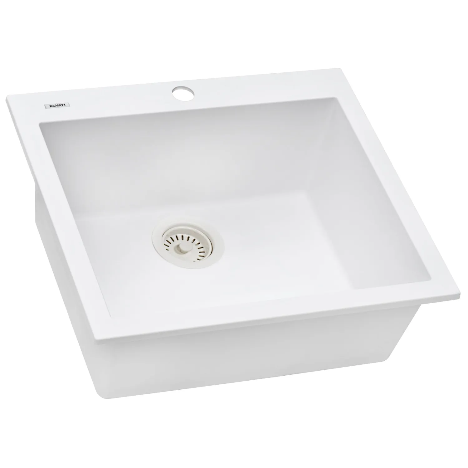 Outlet 23 x 20" epiGranite Dual-Mount Granite Composite Single Bowl Kitchen Sink Drop-In / Top Mount Sinks|Sinks For Tight Spaces