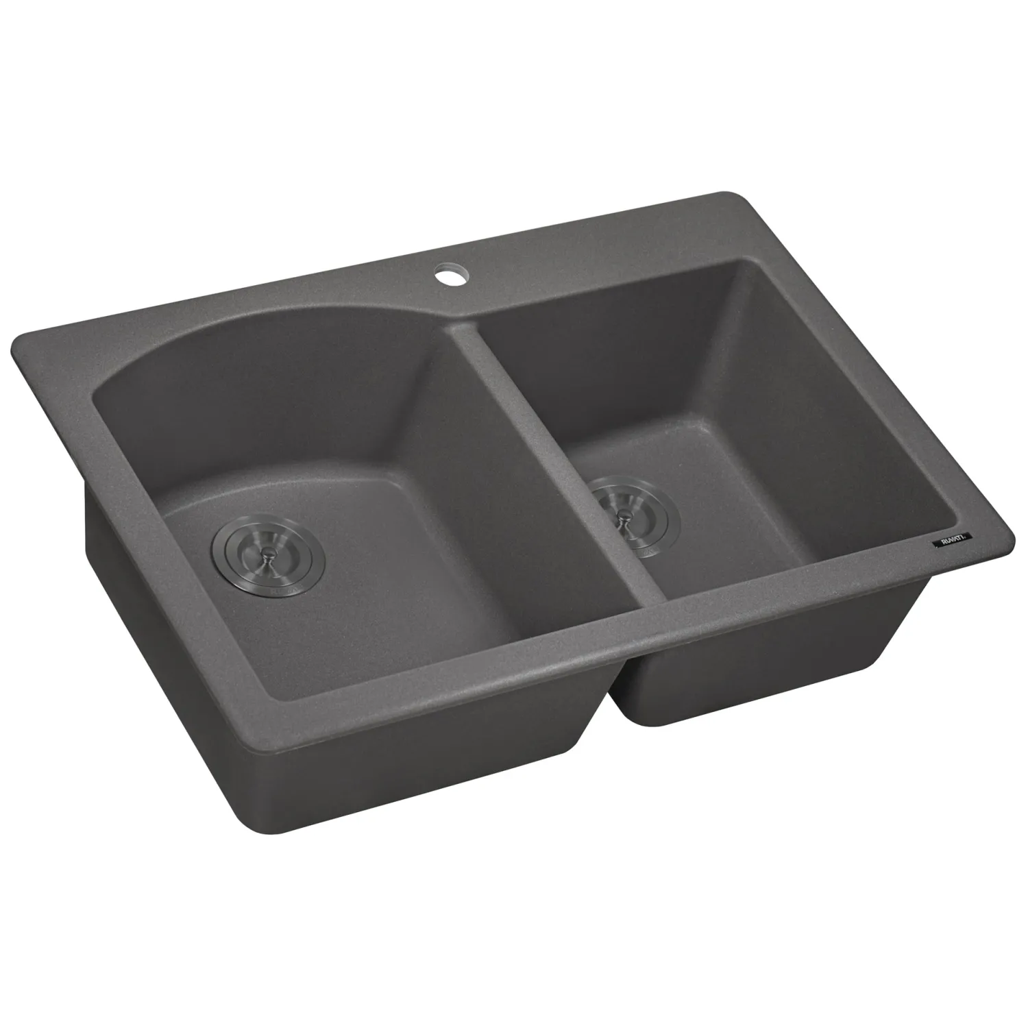 Hot 33 x 22" epiGranite Dual-Mount Double Bowl Granite Composite Kitchen Sink Drop-In / Top Mount Sinks|Double Bowl Sinks