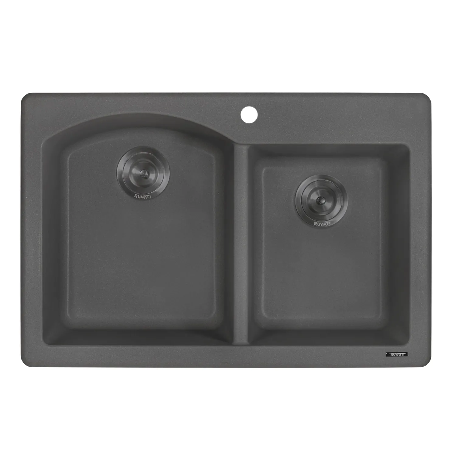 Hot 33 x 22" epiGranite Dual-Mount Double Bowl Granite Composite Kitchen Sink Drop-In / Top Mount Sinks|Double Bowl Sinks