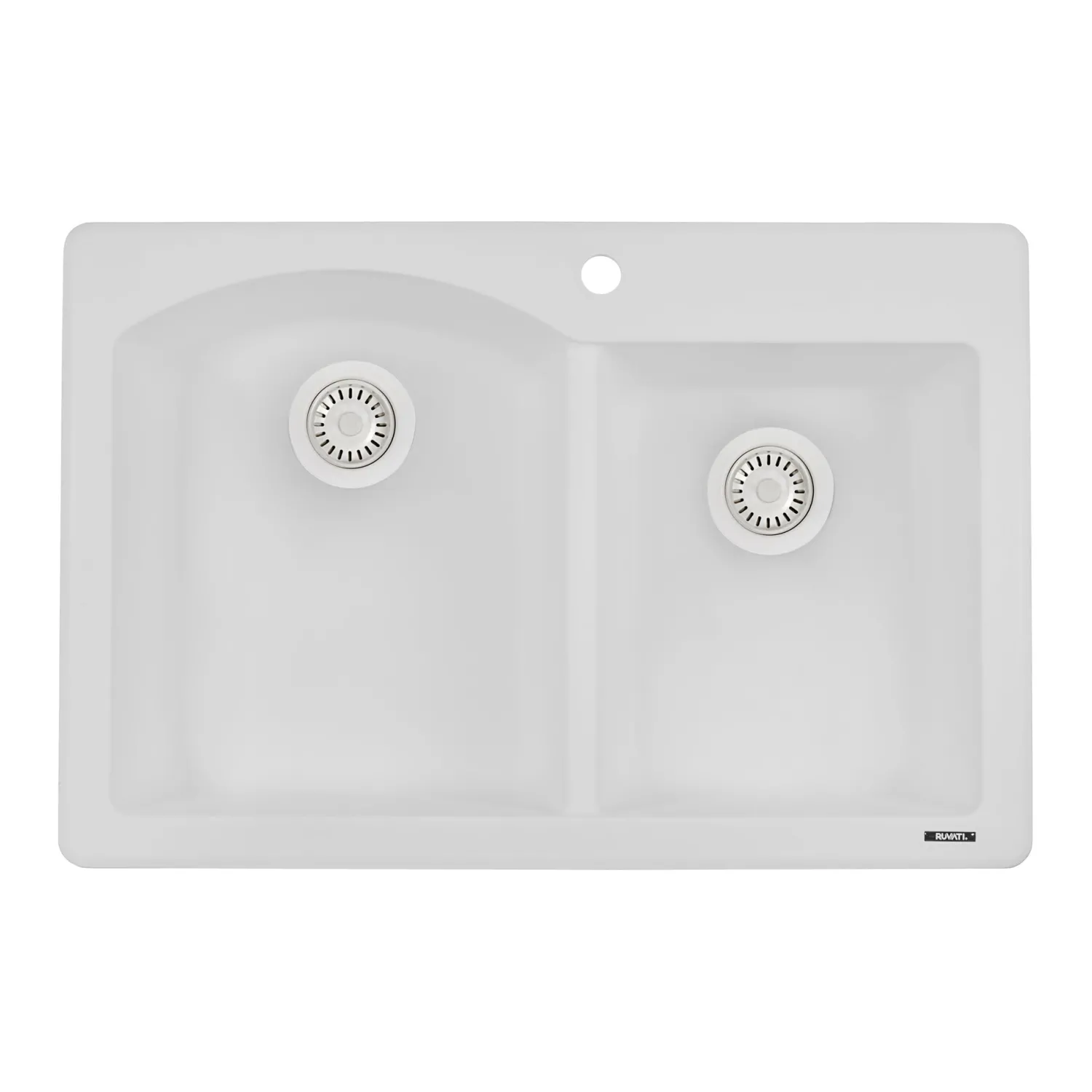 Hot 33 x 22" epiGranite Dual-Mount Double Bowl Granite Composite Kitchen Sink Drop-In / Top Mount Sinks|Double Bowl Sinks