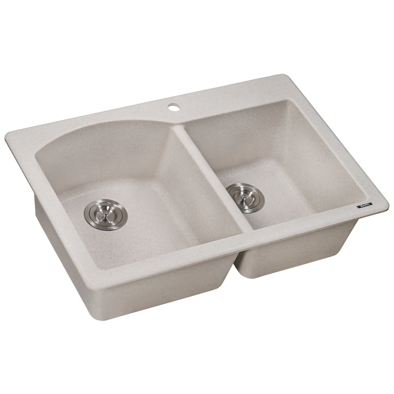 Hot 33 x 22" epiGranite Dual-Mount Double Bowl Granite Composite Kitchen Sink Drop-In / Top Mount Sinks|Double Bowl Sinks