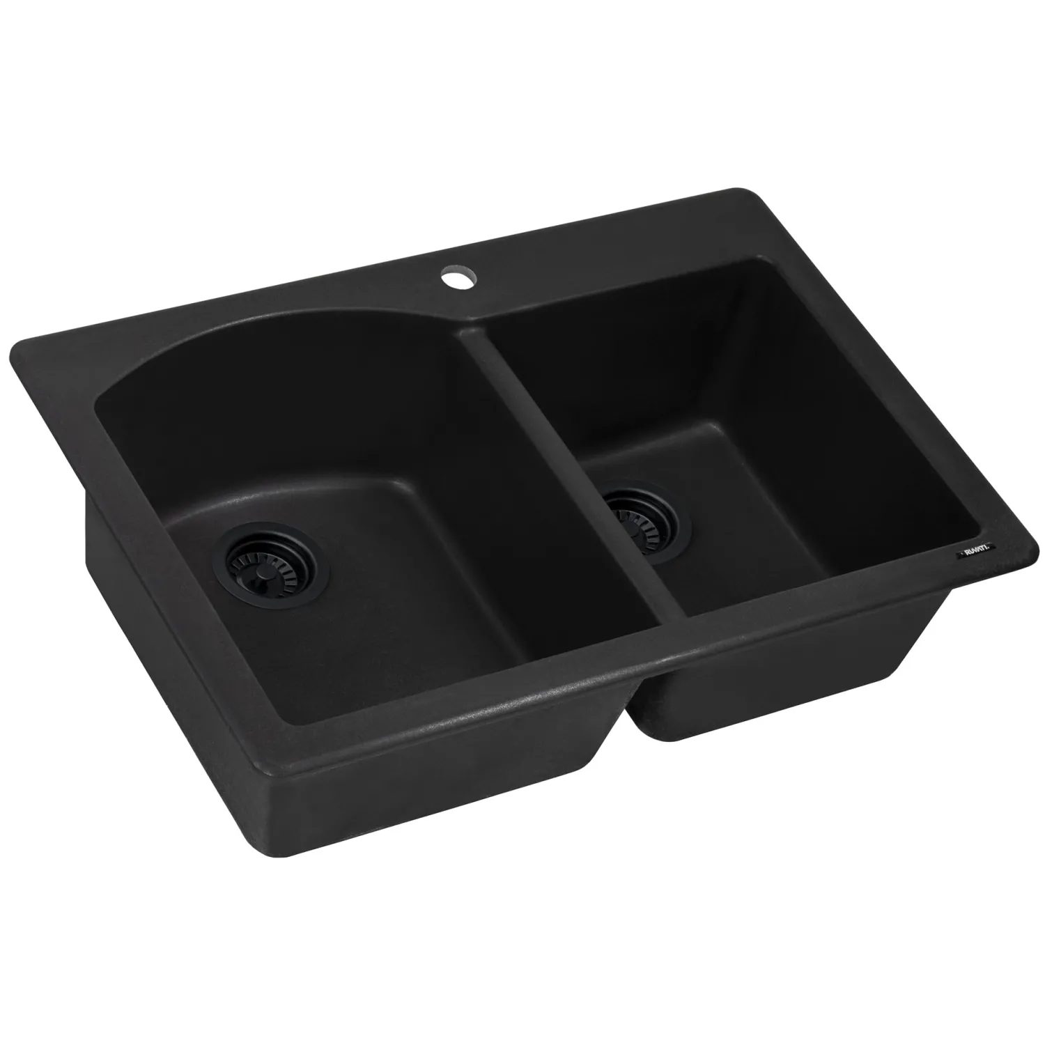 Hot 33 x 22" epiGranite Dual-Mount Double Bowl Granite Composite Kitchen Sink Drop-In / Top Mount Sinks|Double Bowl Sinks