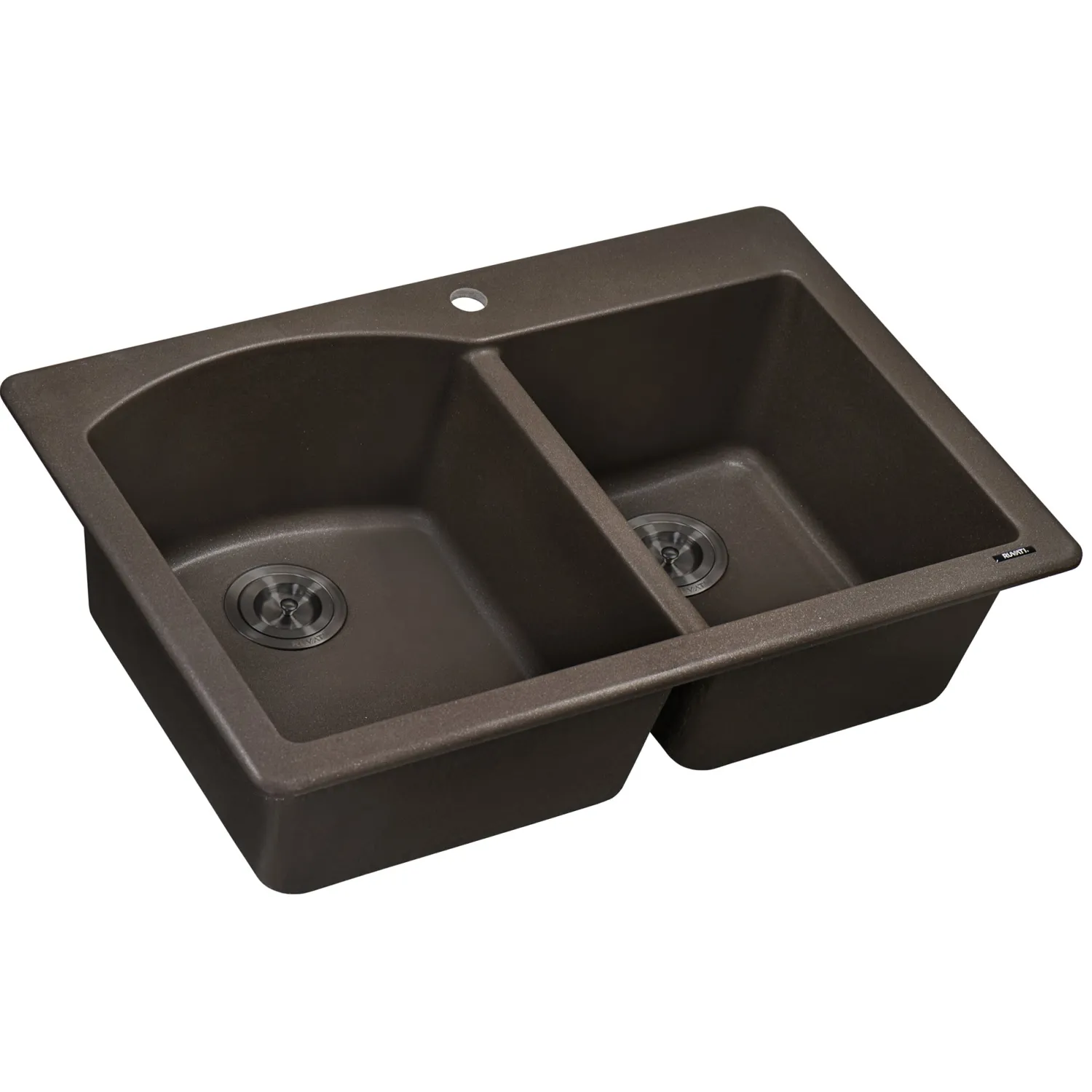 Hot 33 x 22" epiGranite Dual-Mount Double Bowl Granite Composite Kitchen Sink Drop-In / Top Mount Sinks|Double Bowl Sinks