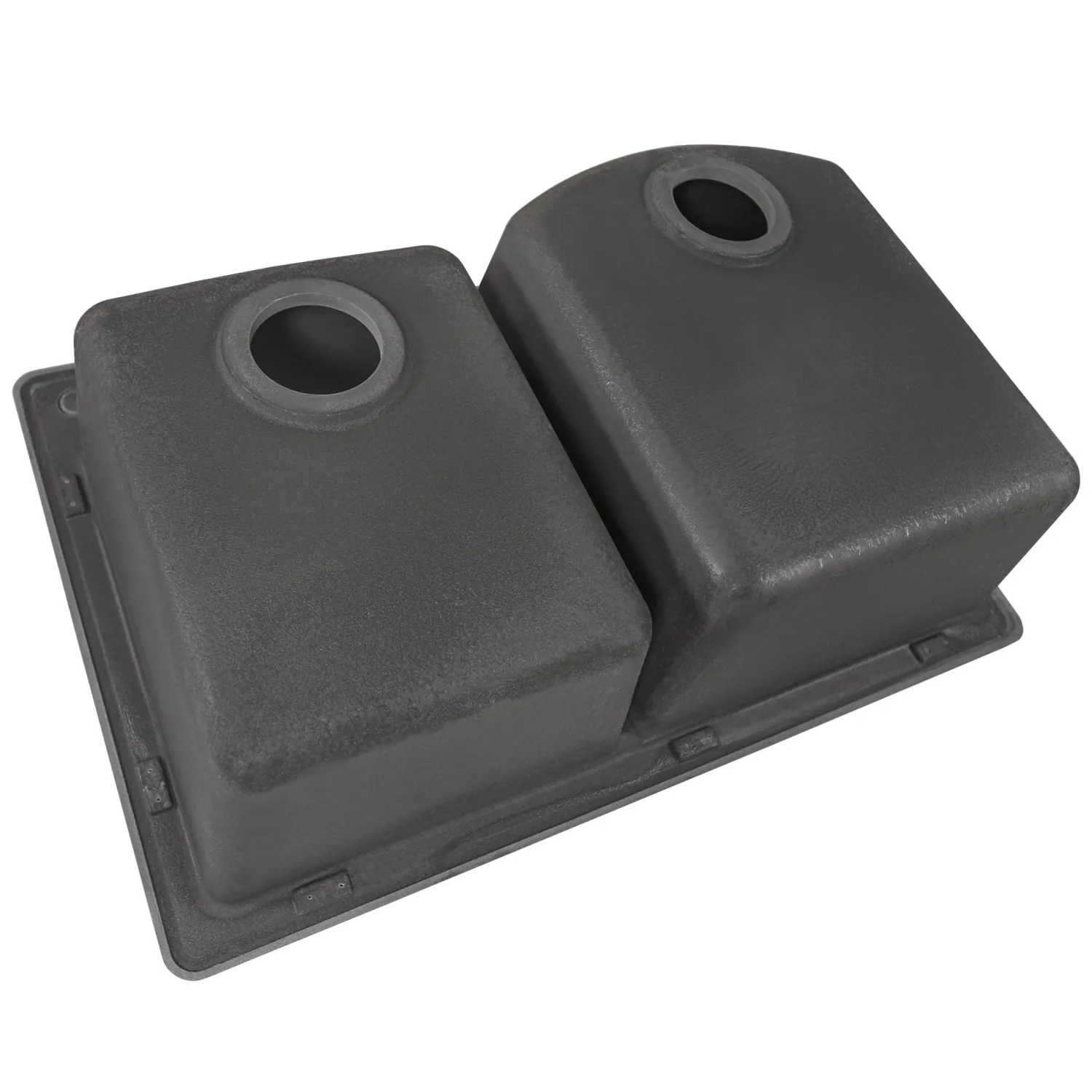Hot 33 x 22" epiGranite Dual-Mount Double Bowl Granite Composite Kitchen Sink Drop-In / Top Mount Sinks|Double Bowl Sinks