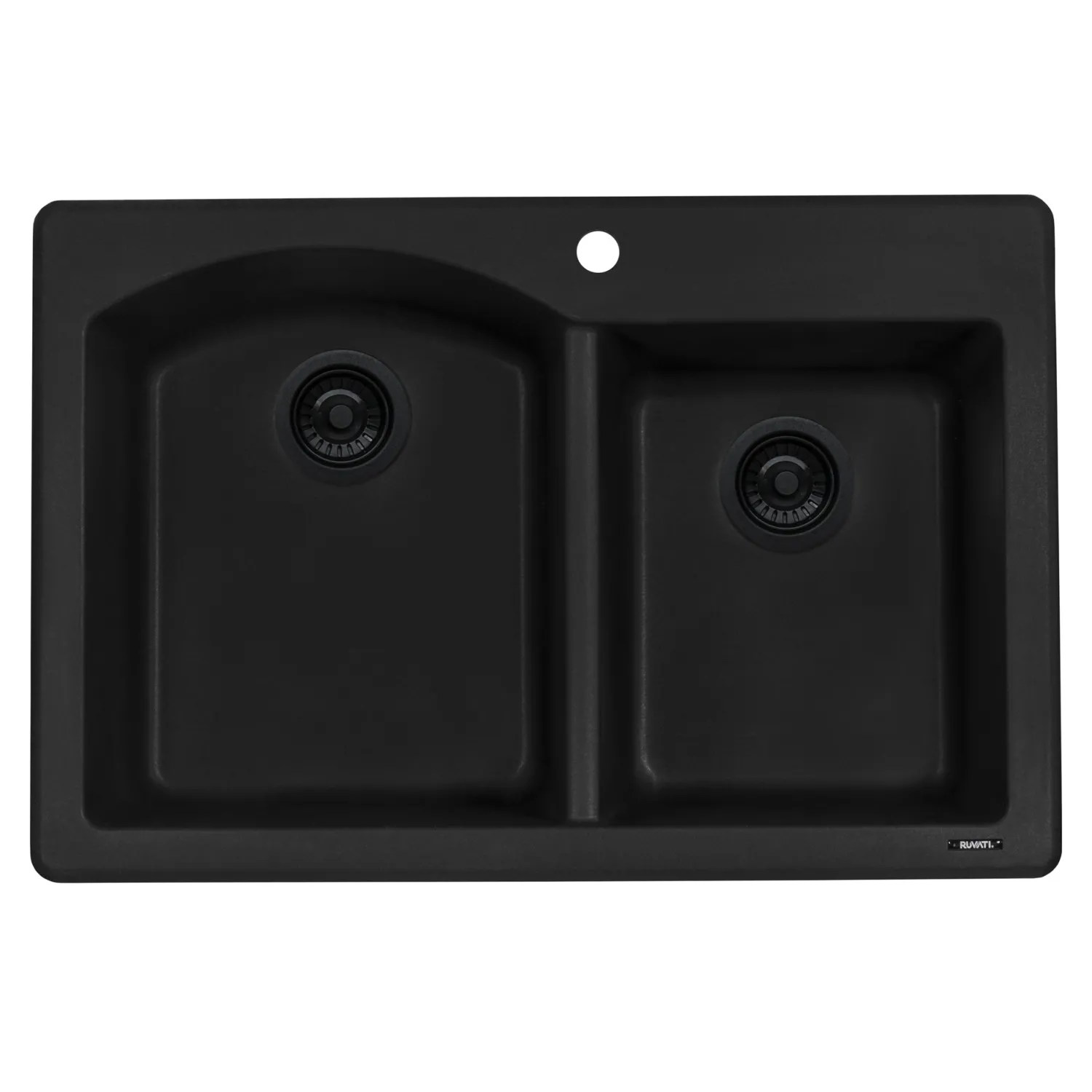 Hot 33 x 22" epiGranite Dual-Mount Double Bowl Granite Composite Kitchen Sink Drop-In / Top Mount Sinks|Double Bowl Sinks