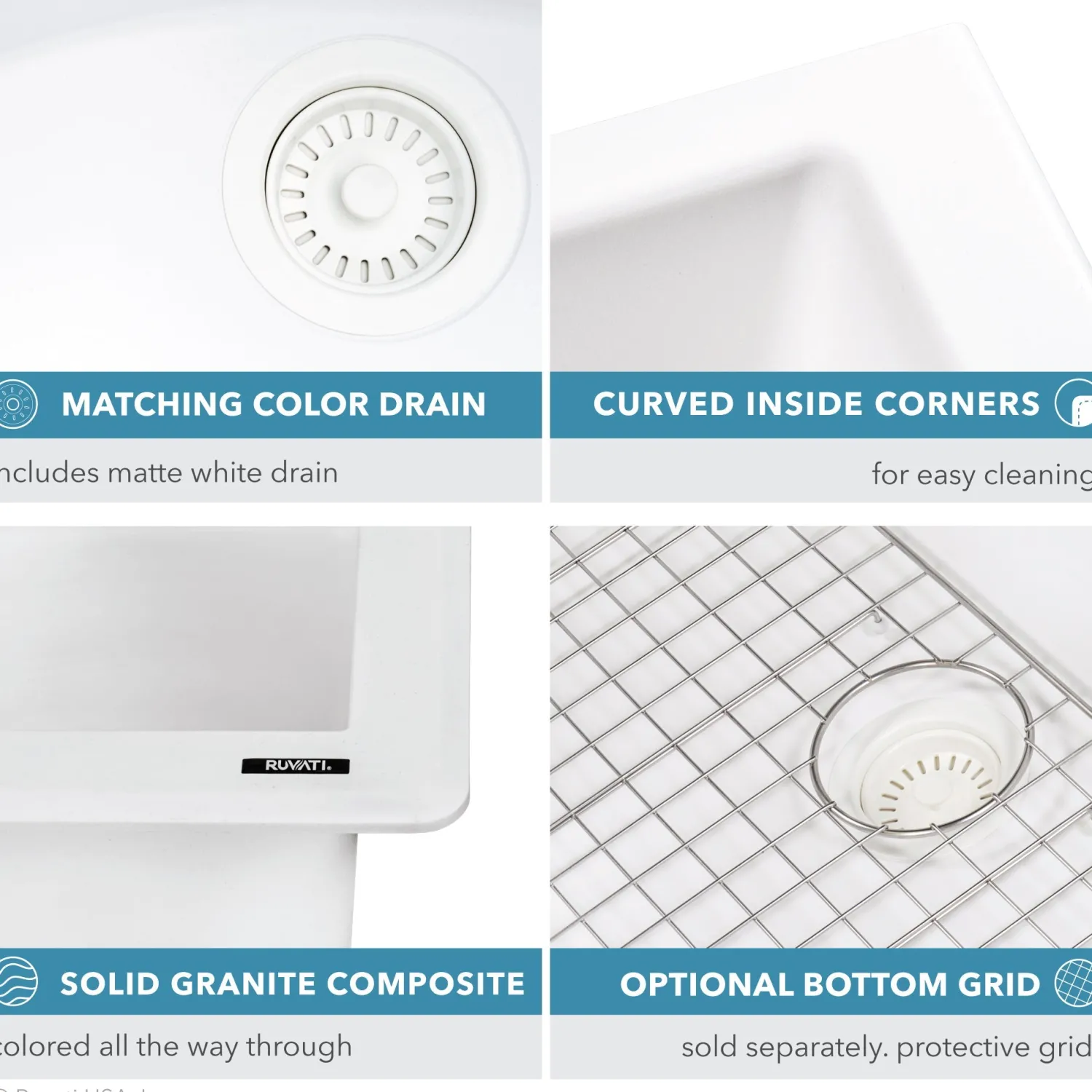 Hot 33 x 22" epiGranite Dual-Mount Double Bowl Granite Composite Kitchen Sink Drop-In / Top Mount Sinks|Double Bowl Sinks