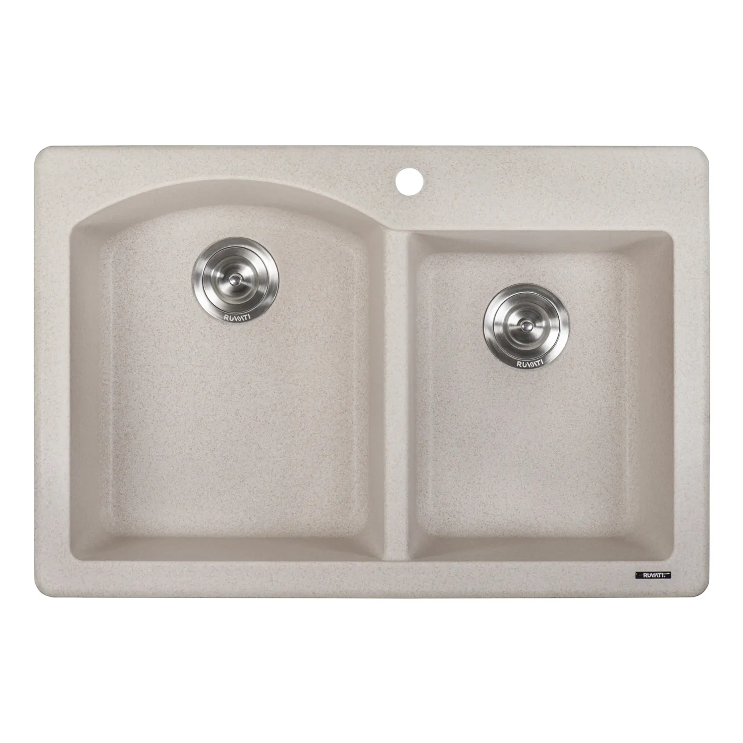Hot 33 x 22" epiGranite Dual-Mount Double Bowl Granite Composite Kitchen Sink Drop-In / Top Mount Sinks|Double Bowl Sinks