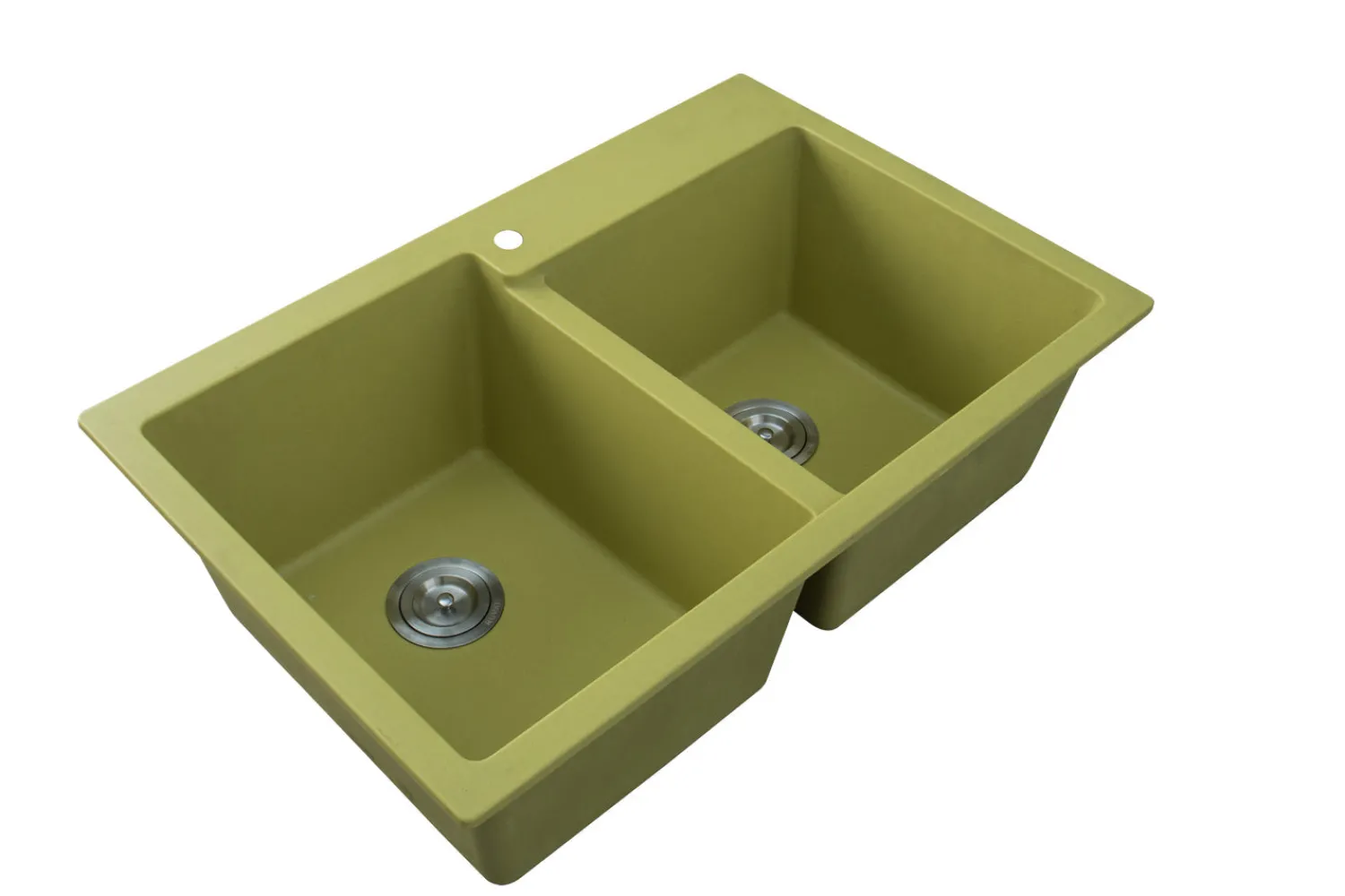 New 33 x 22" epiGranite Dual-Mount Granite Composite Double Bowl Kitchen Sink Drop-In / Top Mount Sinks|Double Bowl Sinks