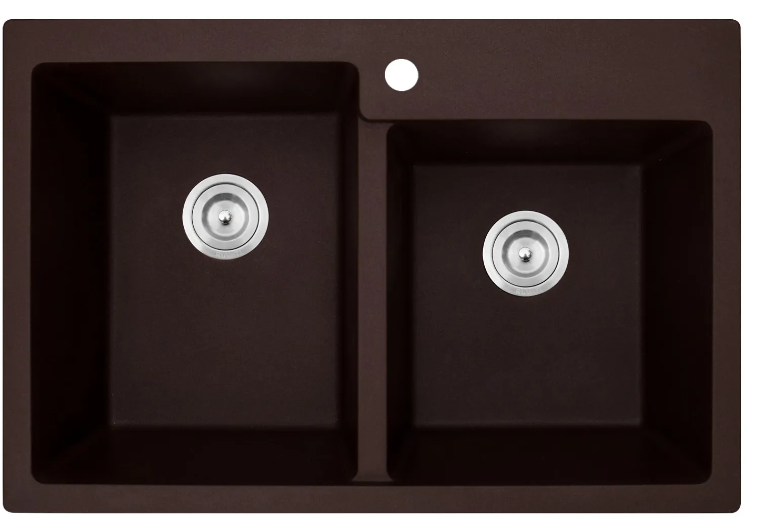 New 33 x 22" epiGranite Dual-Mount Granite Composite Double Bowl Kitchen Sink Drop-In / Top Mount Sinks|Double Bowl Sinks